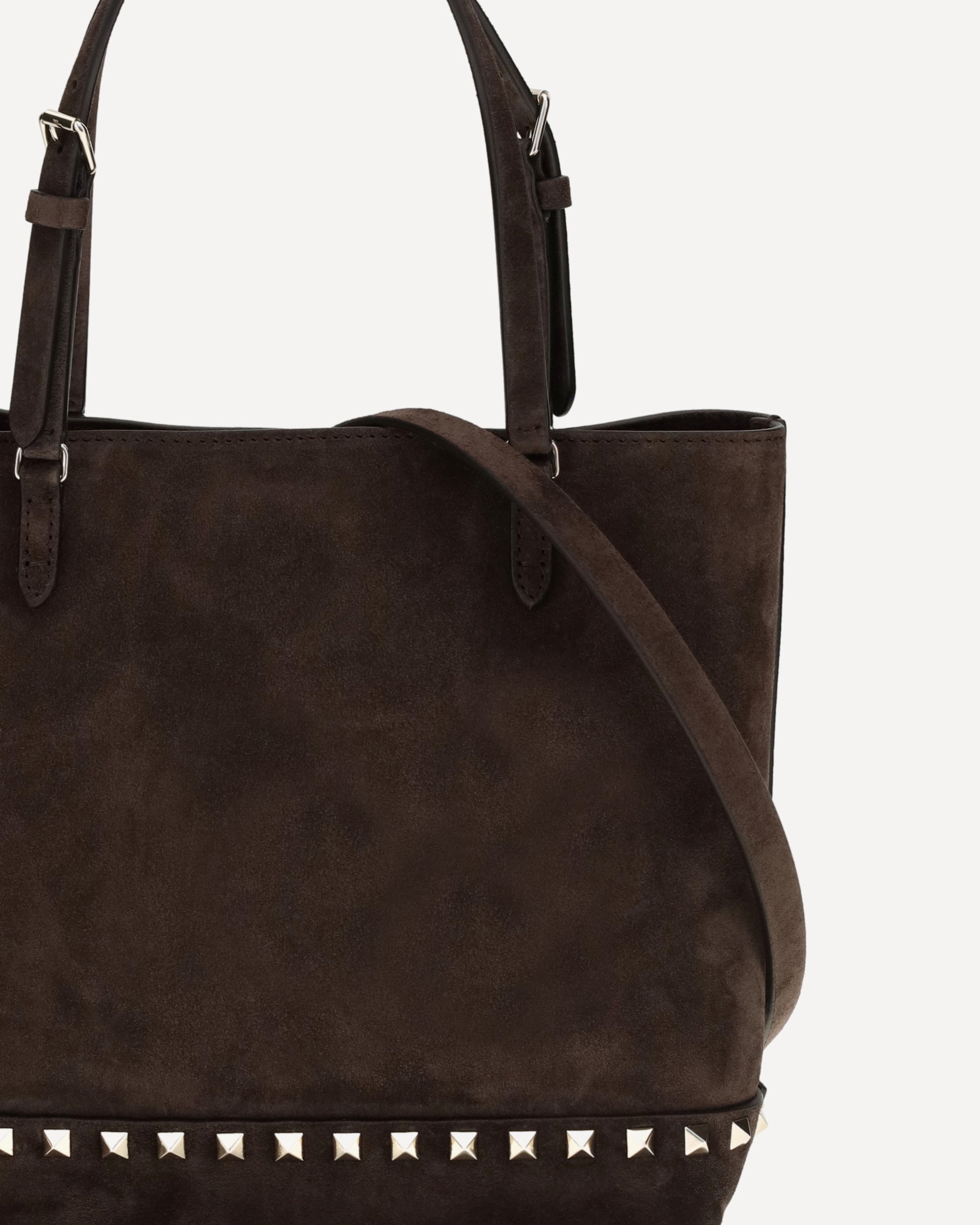 Valentino Garavani Small Rockstud Suede Tote Bag