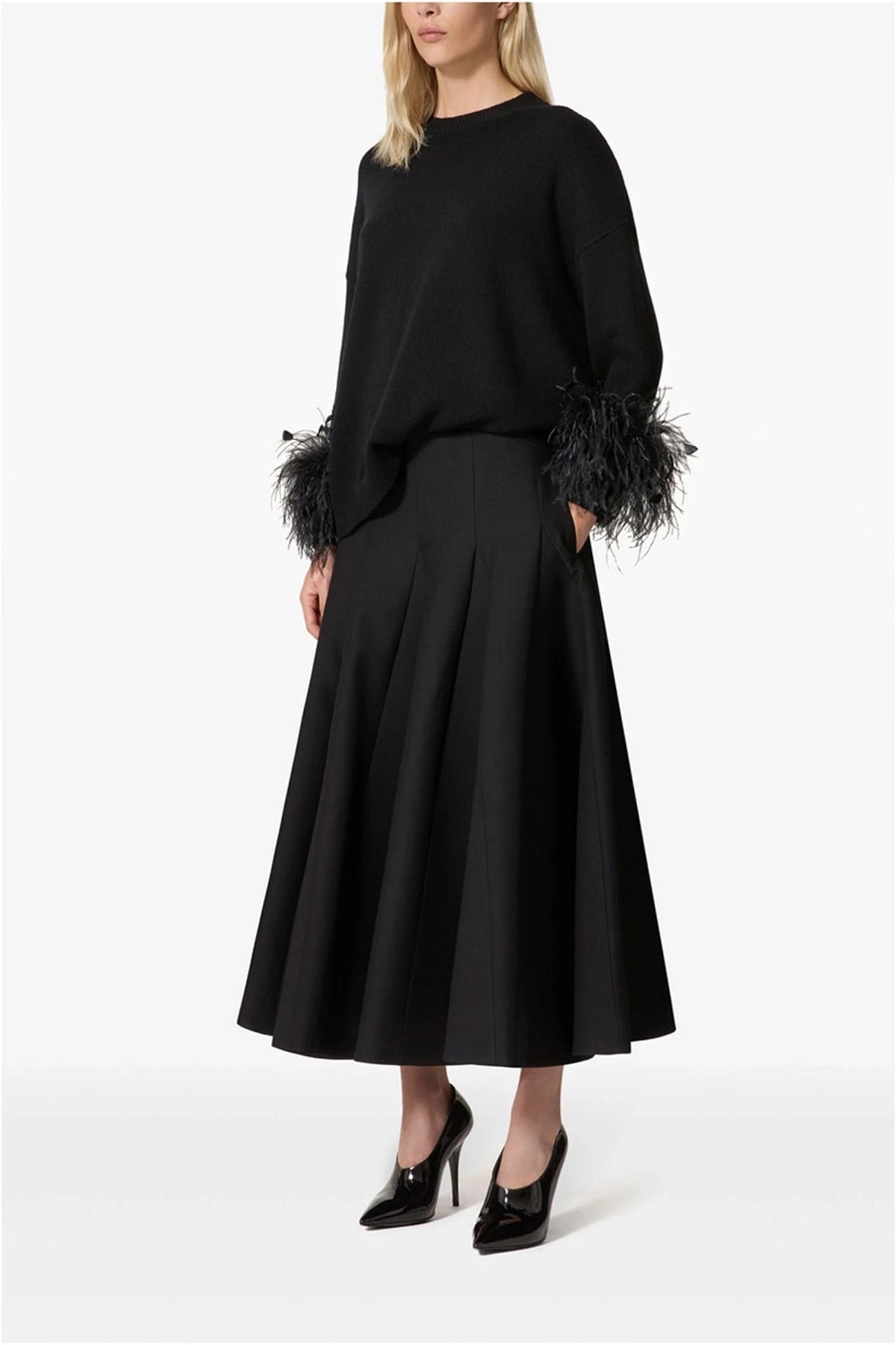 Valentino Garavani Solid Crepe Couture Skirt - alternate view