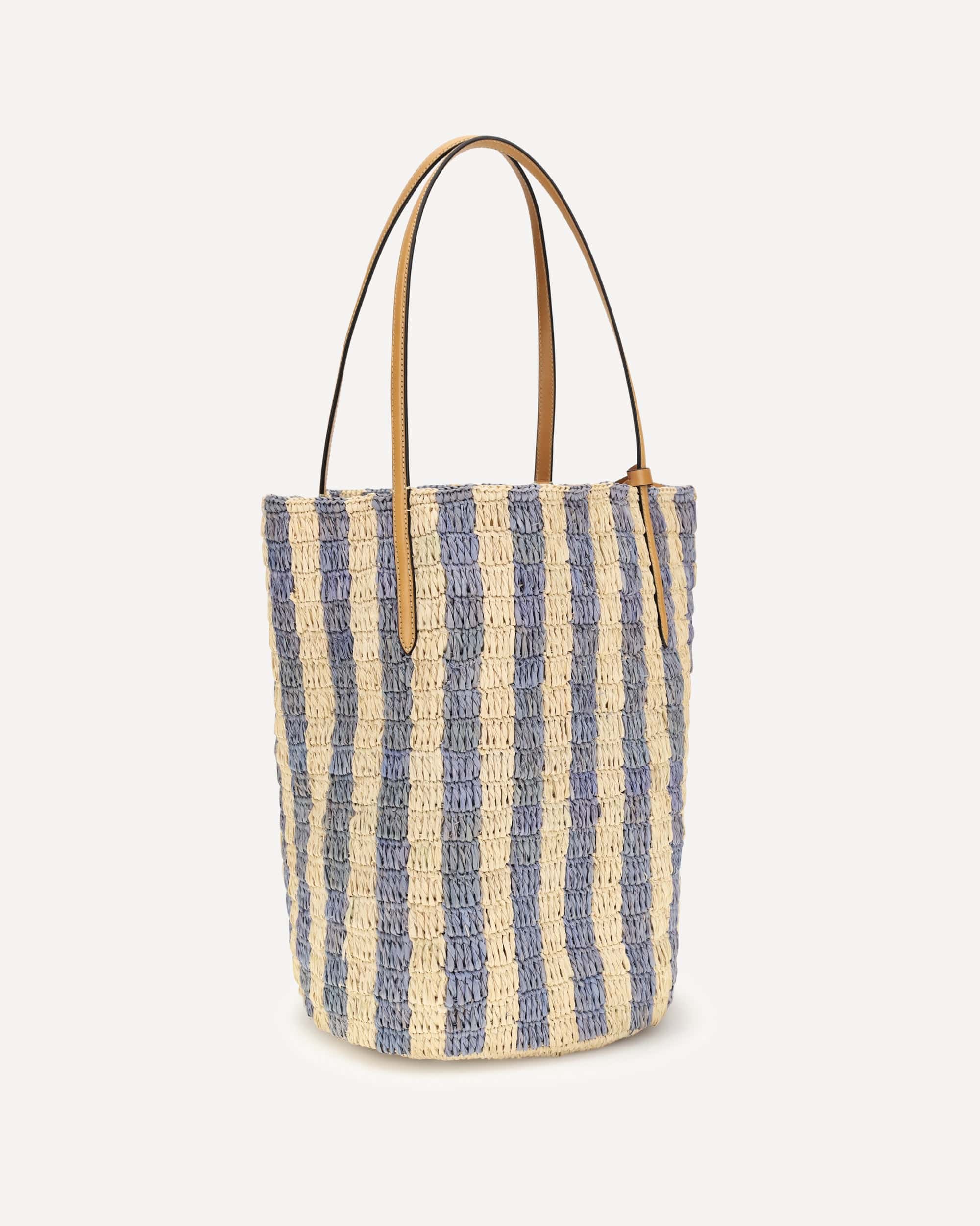 Valentino Garavani Striped Raffia Bucket Bag