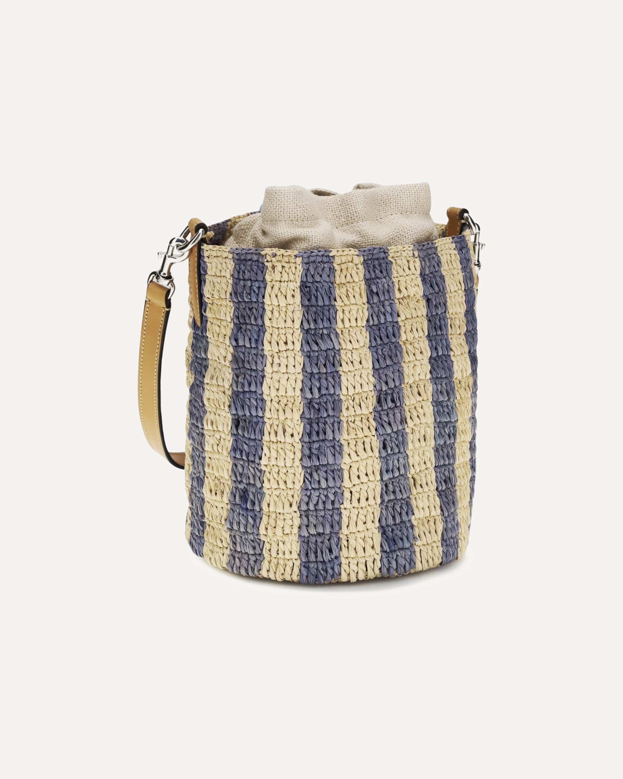 Valentino Garavani Striped Raffia Bucket Bag