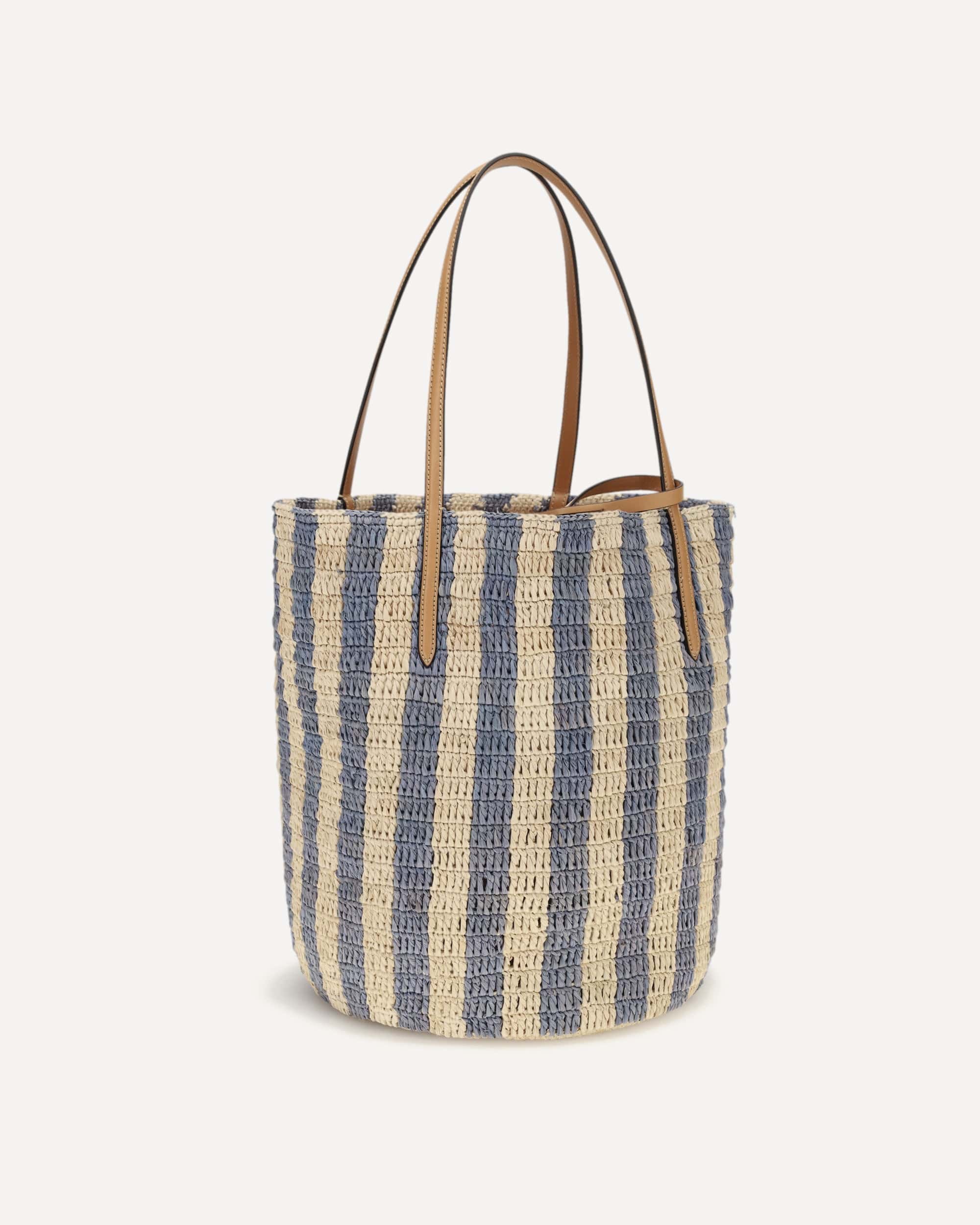 Valentino Garavani Striped Raffia Bucket Bag