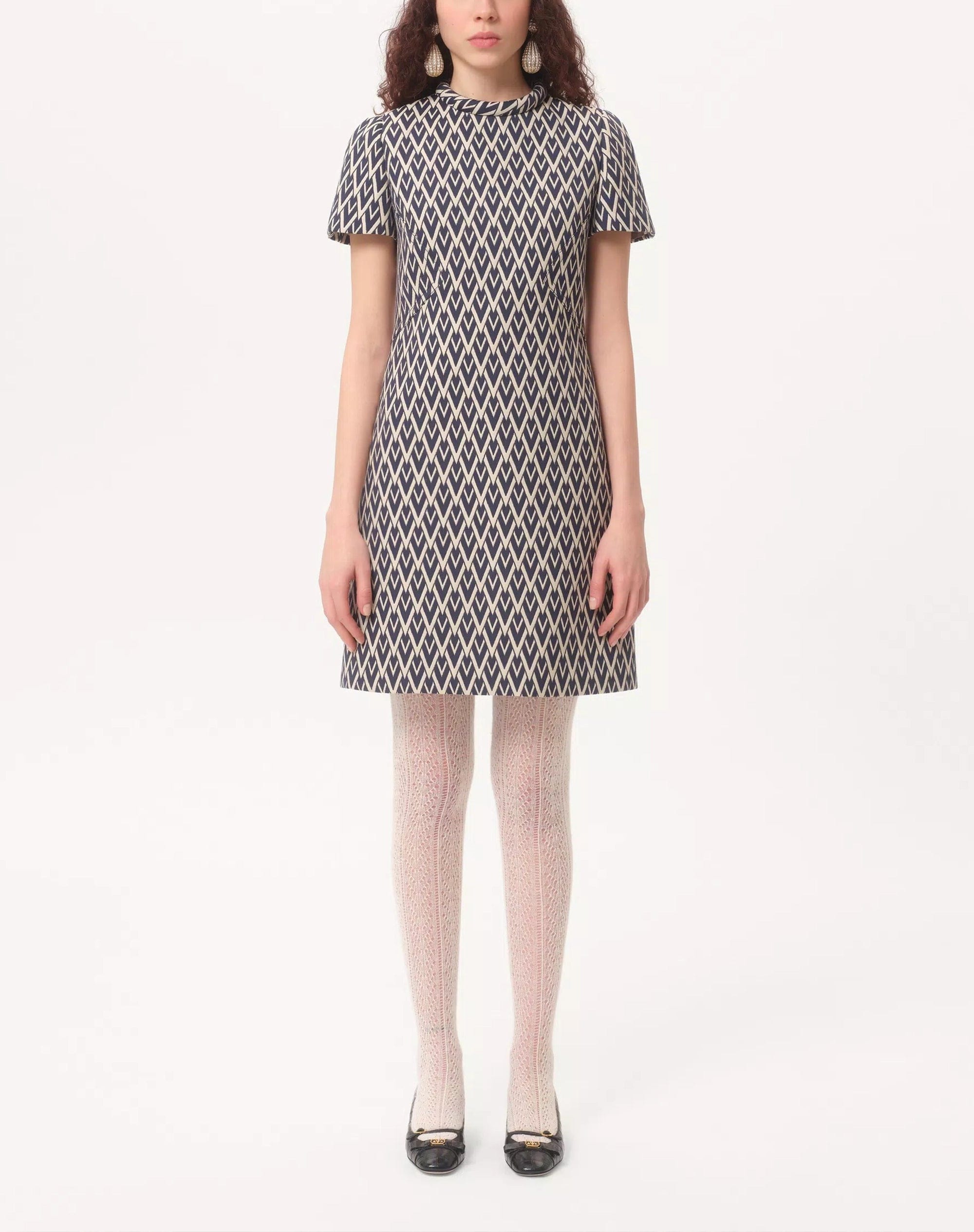 Valentino Garavani Toute la V Jacquard Mini Dress