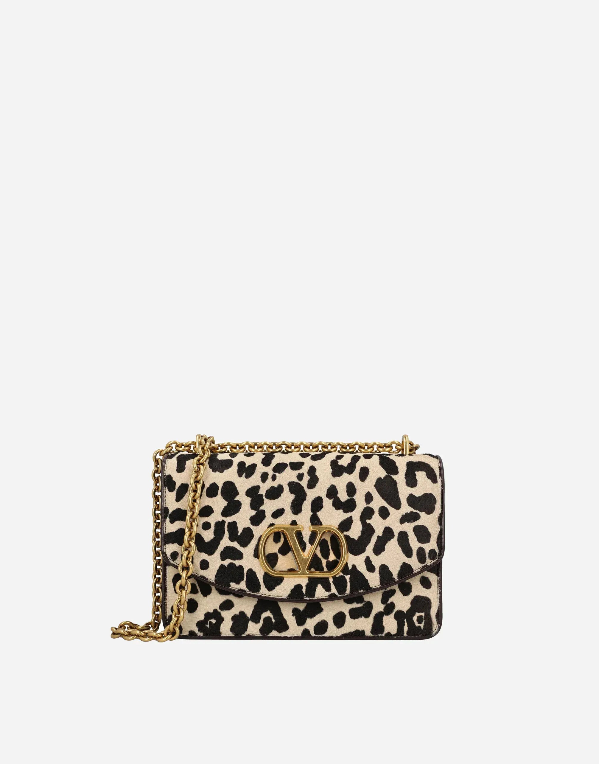 Valentino Garavani Vain Small Pony Effect Animalier Print Shoulder Bag