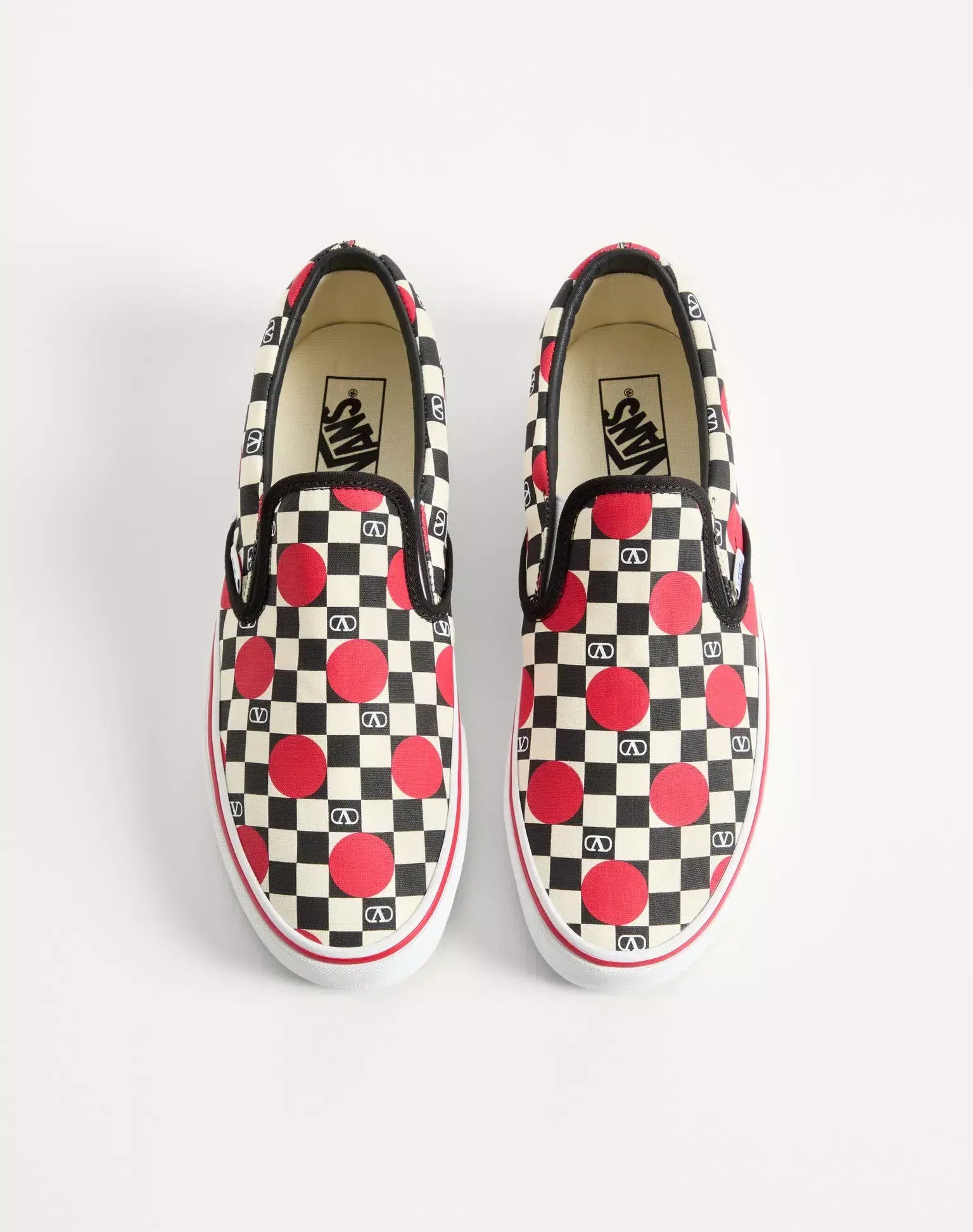 Valentino Garavani X Vans VLogo Checked Canvas Slip-On Sneakers