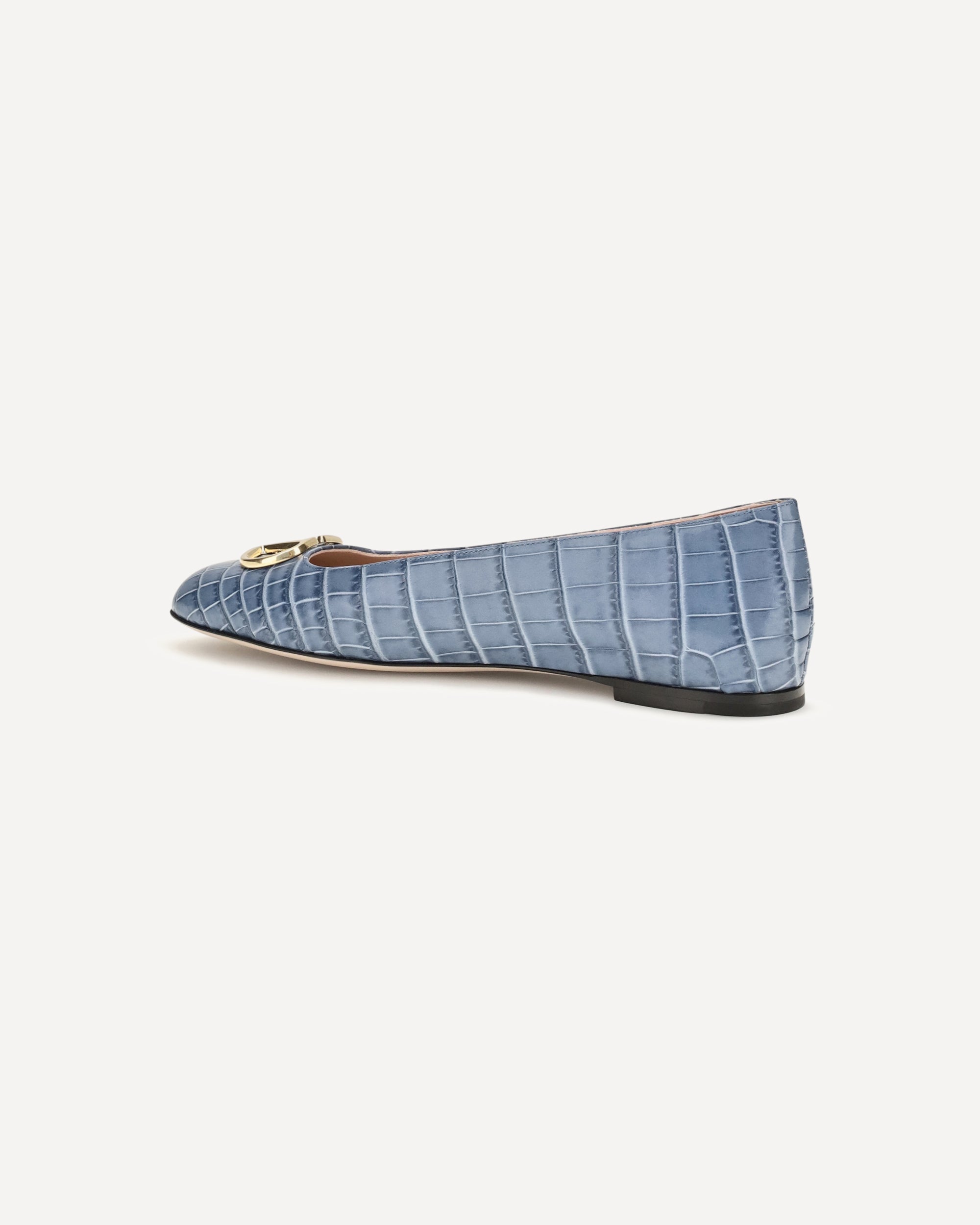 Valentino Garavani VLogo Signature Croc-Effect Ballerinas