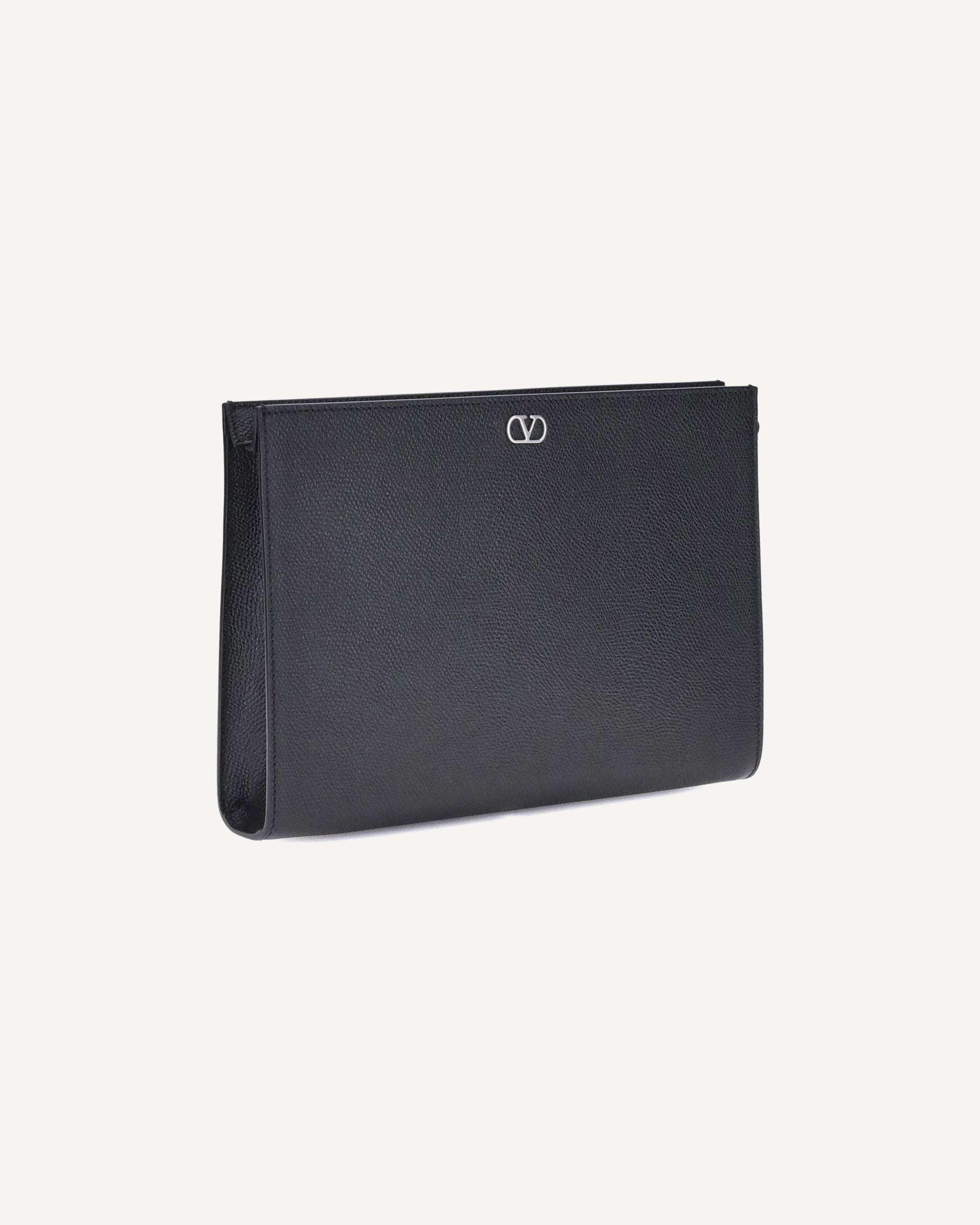 Valentino Garavani VLogo Signature Grained Calfskin Pouch - alternate view