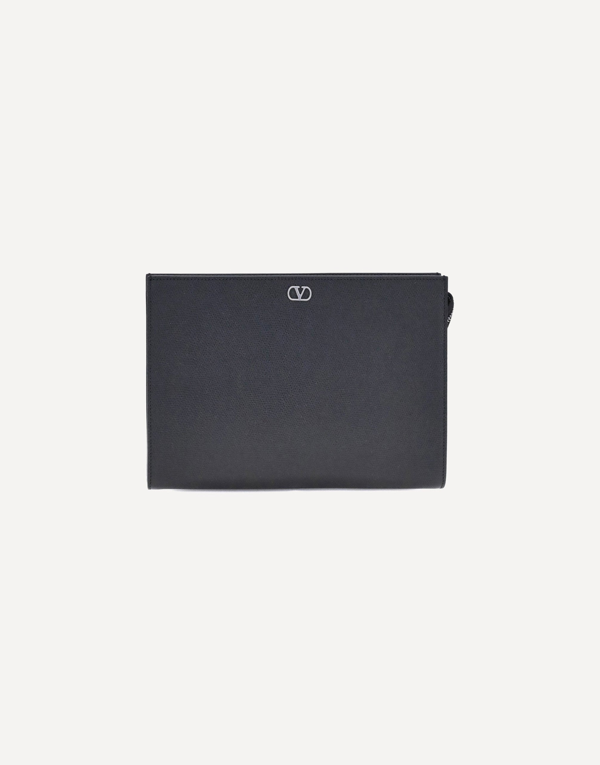 Valentino Garavani VLogo Signature Grained Calfskin Pouch
