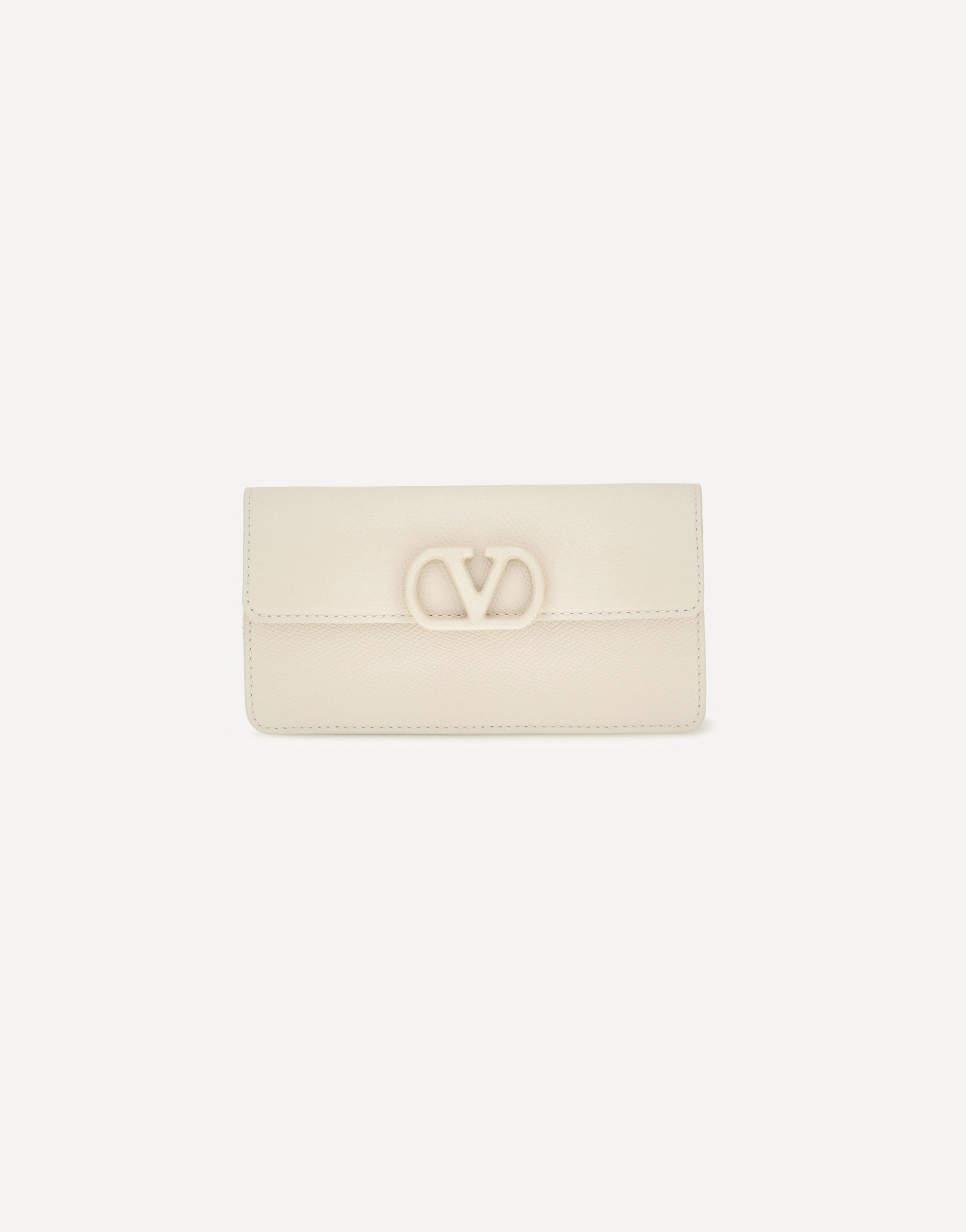 Valentino Garavani محفظة بسلسلة من جلد عجل محبب VLogo Signature