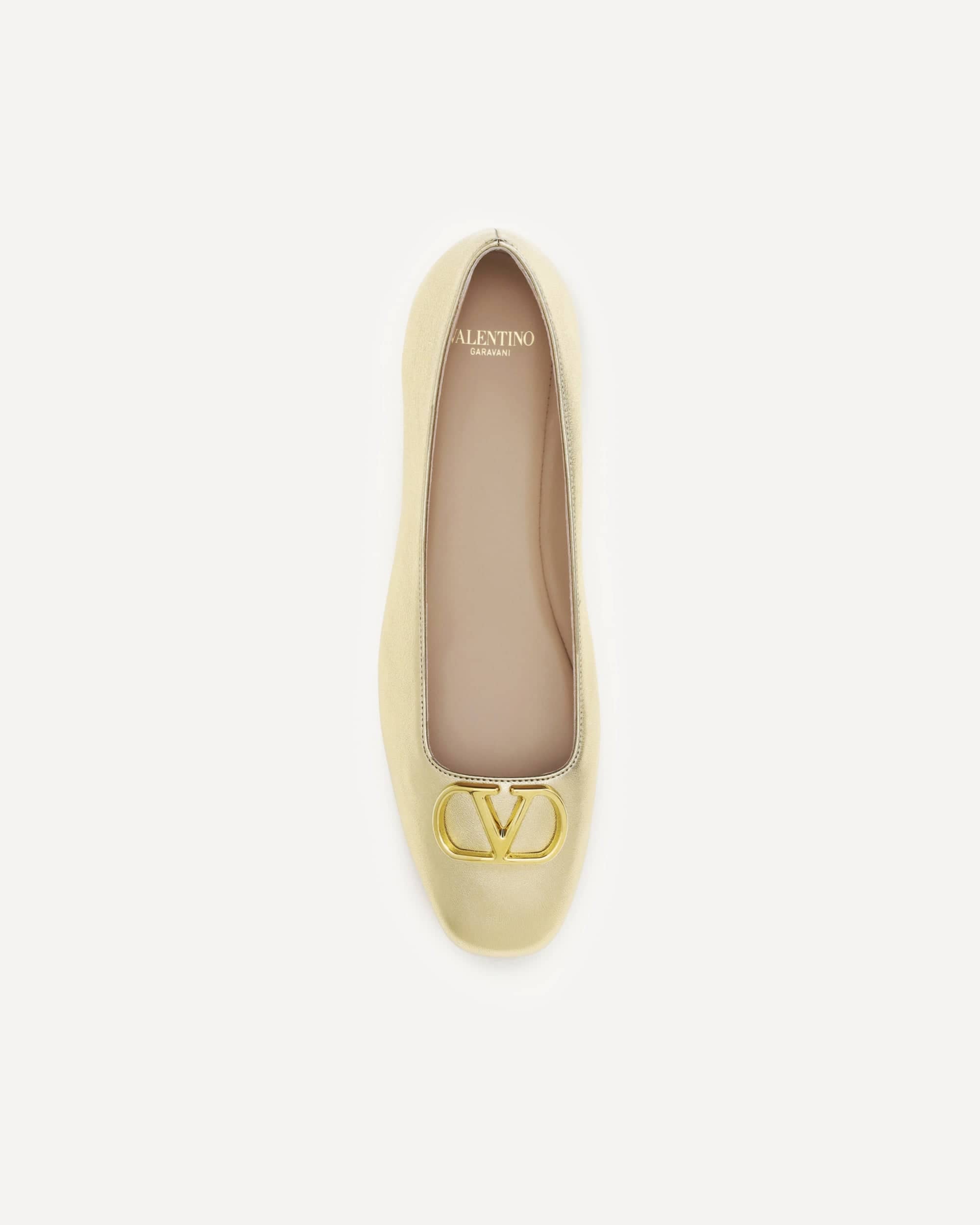 Valentino Garavani Valentino Garavani Vlogo Signature Laminated Nappa Ballerinas