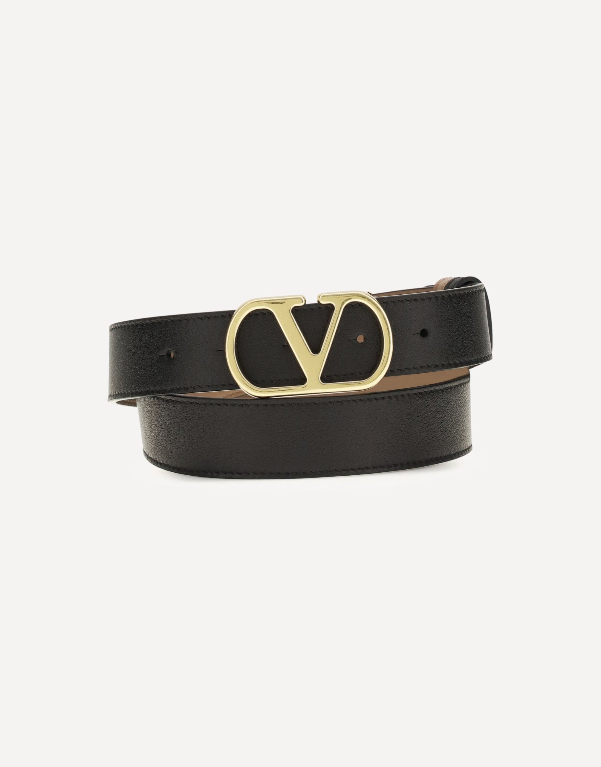 Valentino Garavani VLogo Signature Reversible Calf Leather Belt
