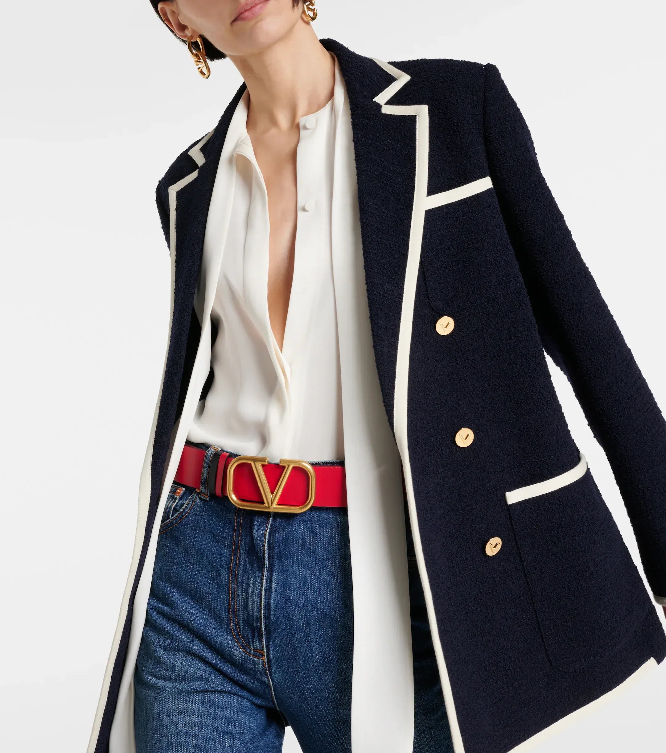 Valentino Garavani VLogo Signature Reversible Leather Belt