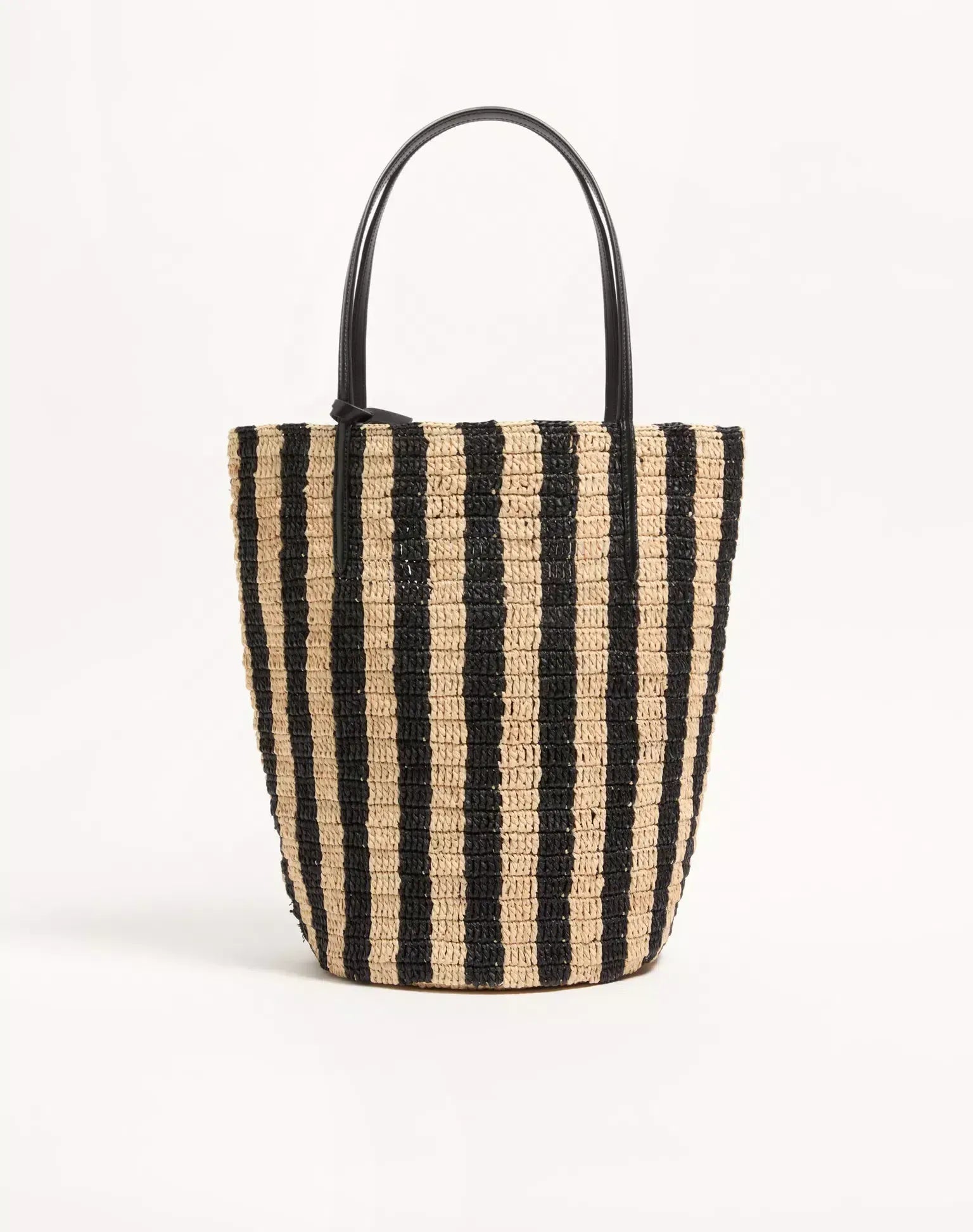 Valentino Garavani VLogo Signature Small Striped Raffia Bucket Bag
