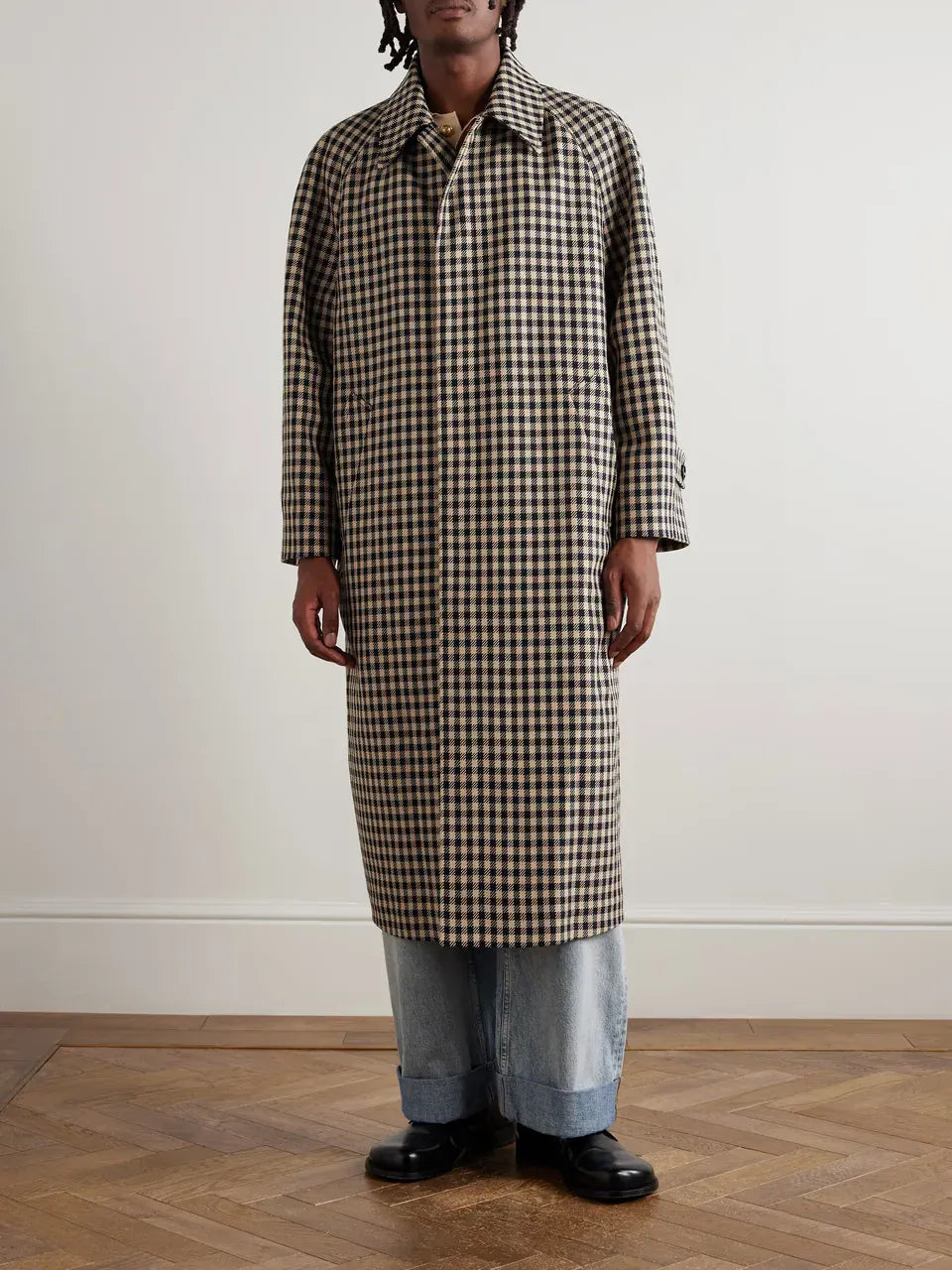 Valentino Gingham Cotton and Wool-Blend Coat