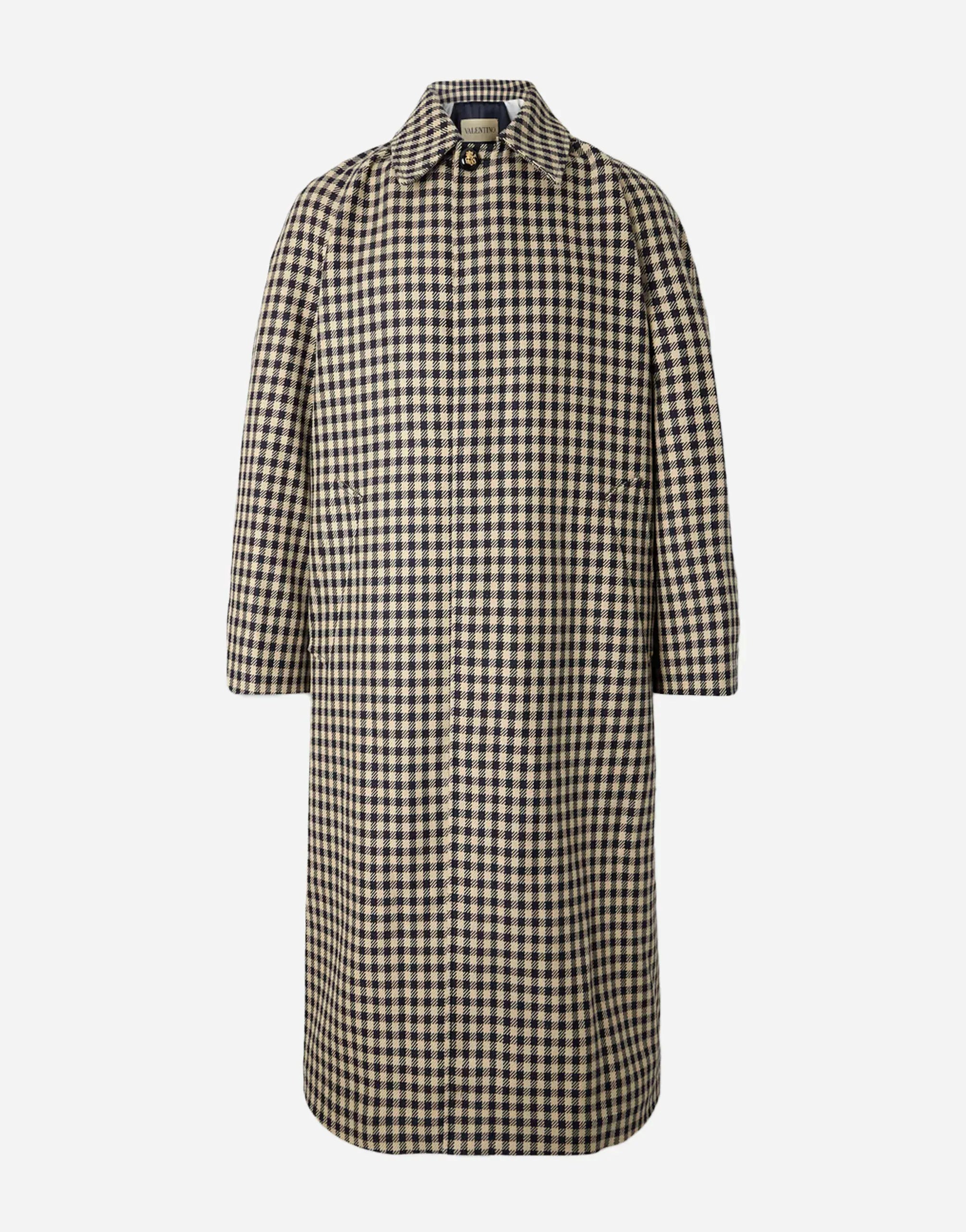 Valentino Gingham Cotton and Wool-Blend Coat