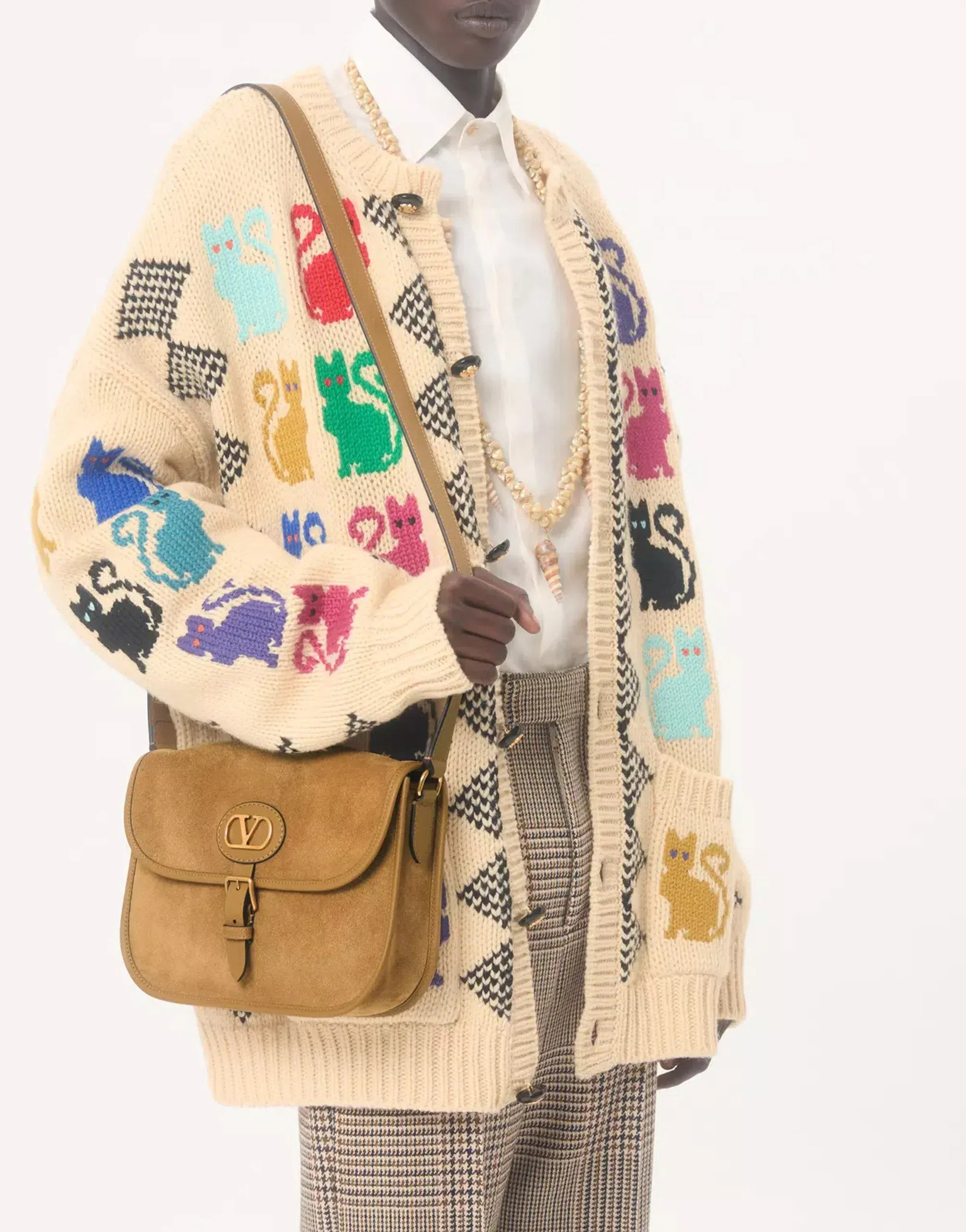 Valentino Jacquard Virgin Wool Cardigan