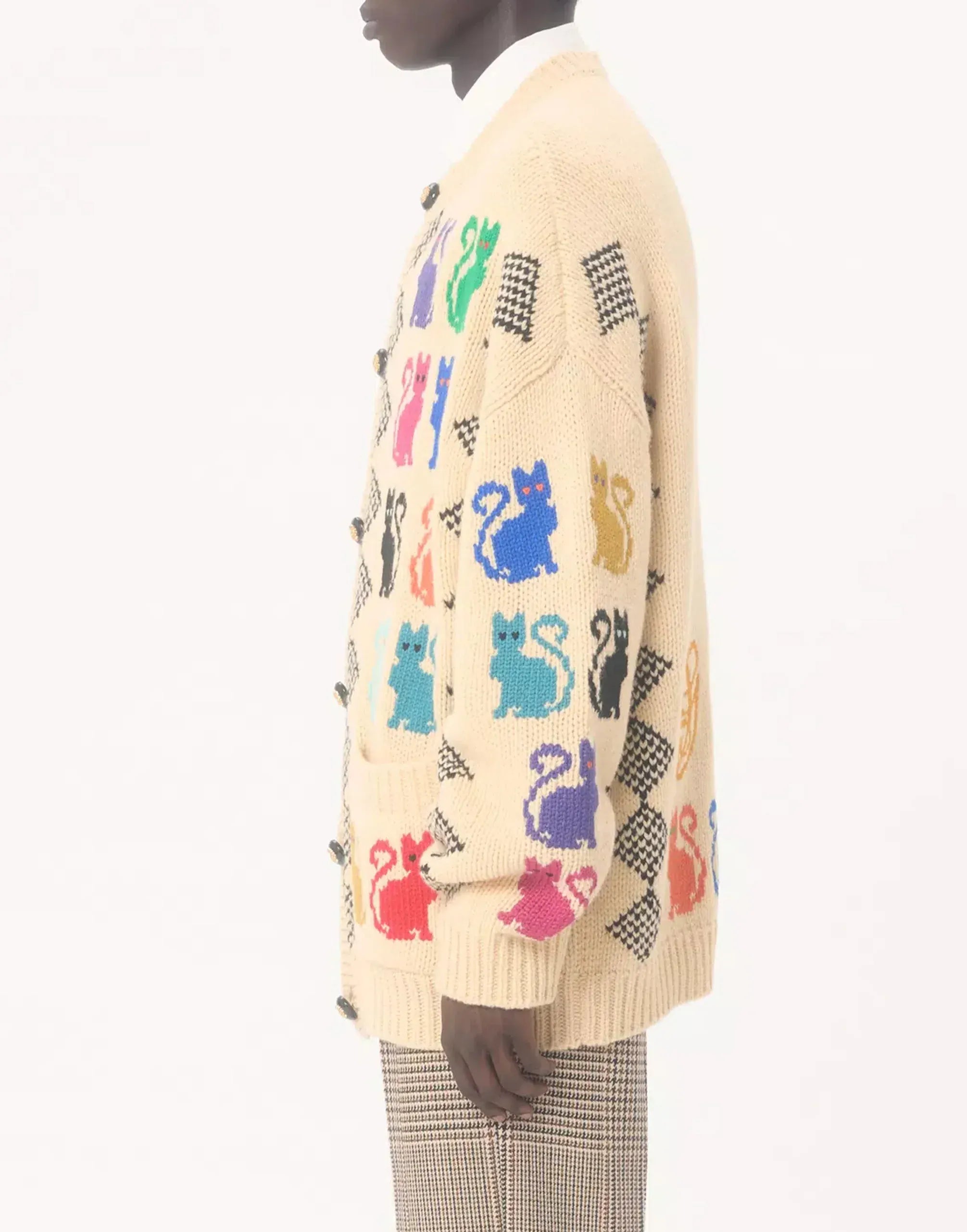 Valentino Jacquard Virgin Wool Cardigan
