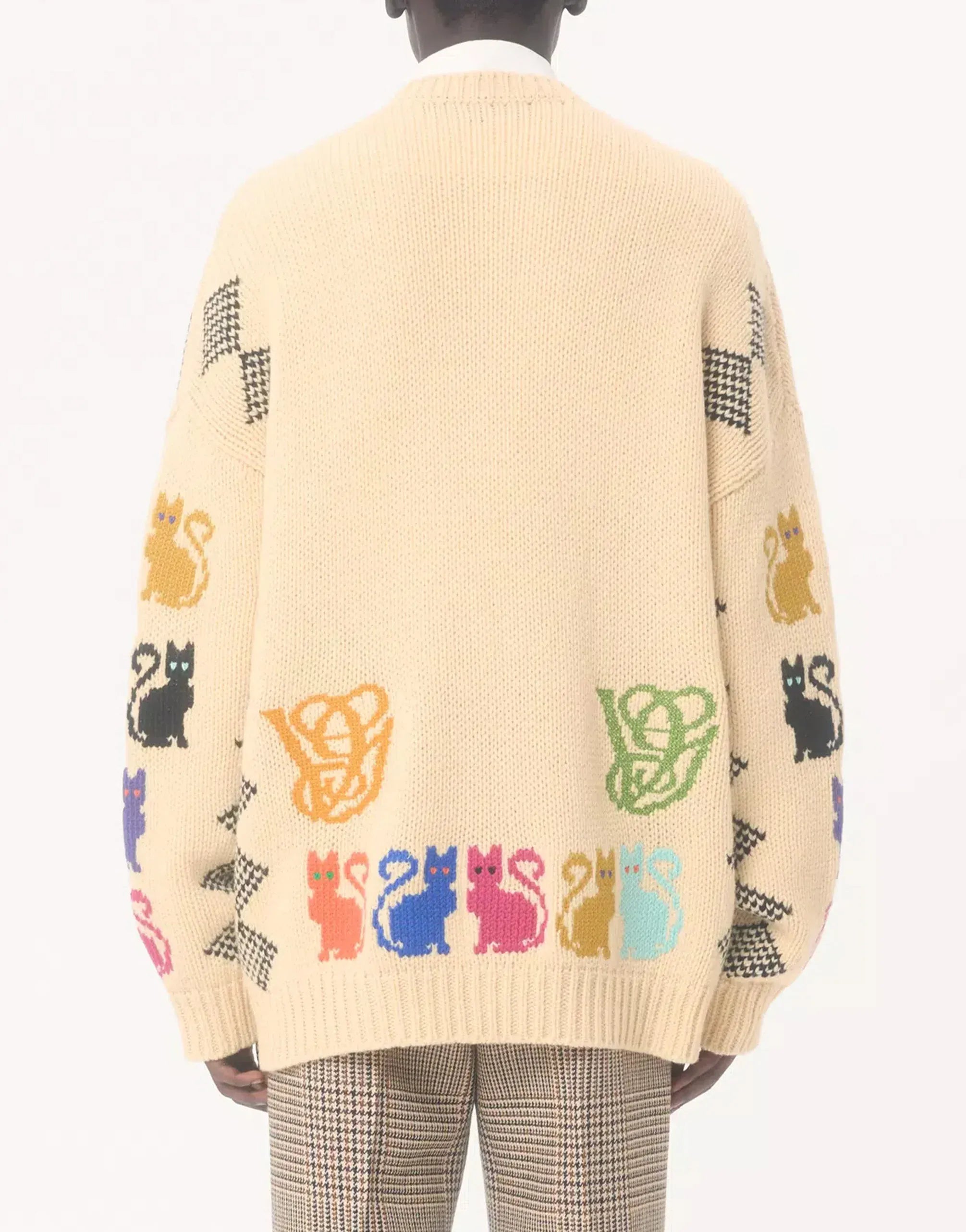 Valentino Jacquard Virgin Wool Cardigan