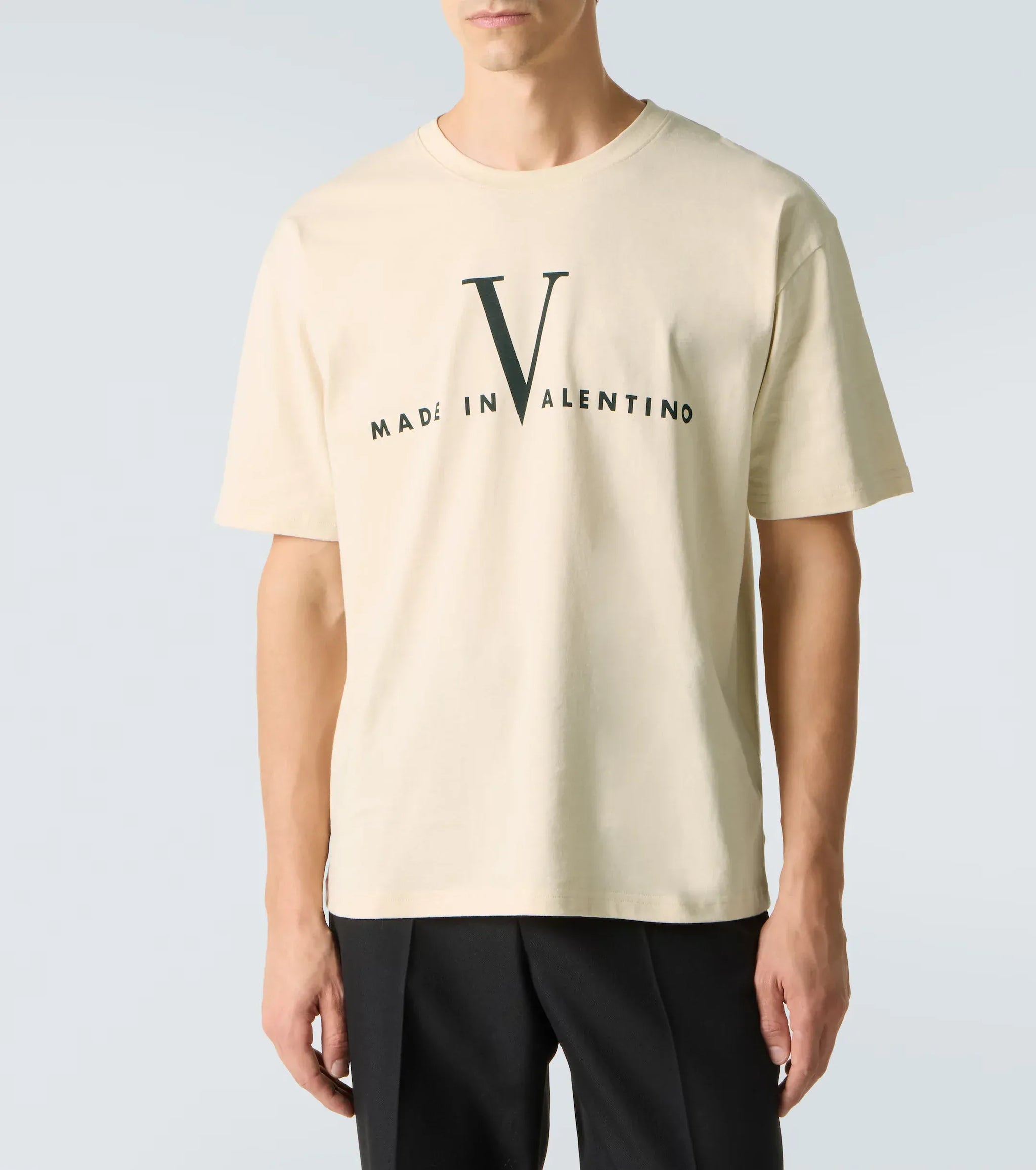 Valentino Camiseta de Jersey de Algodão com Logo | Sendegaro BR