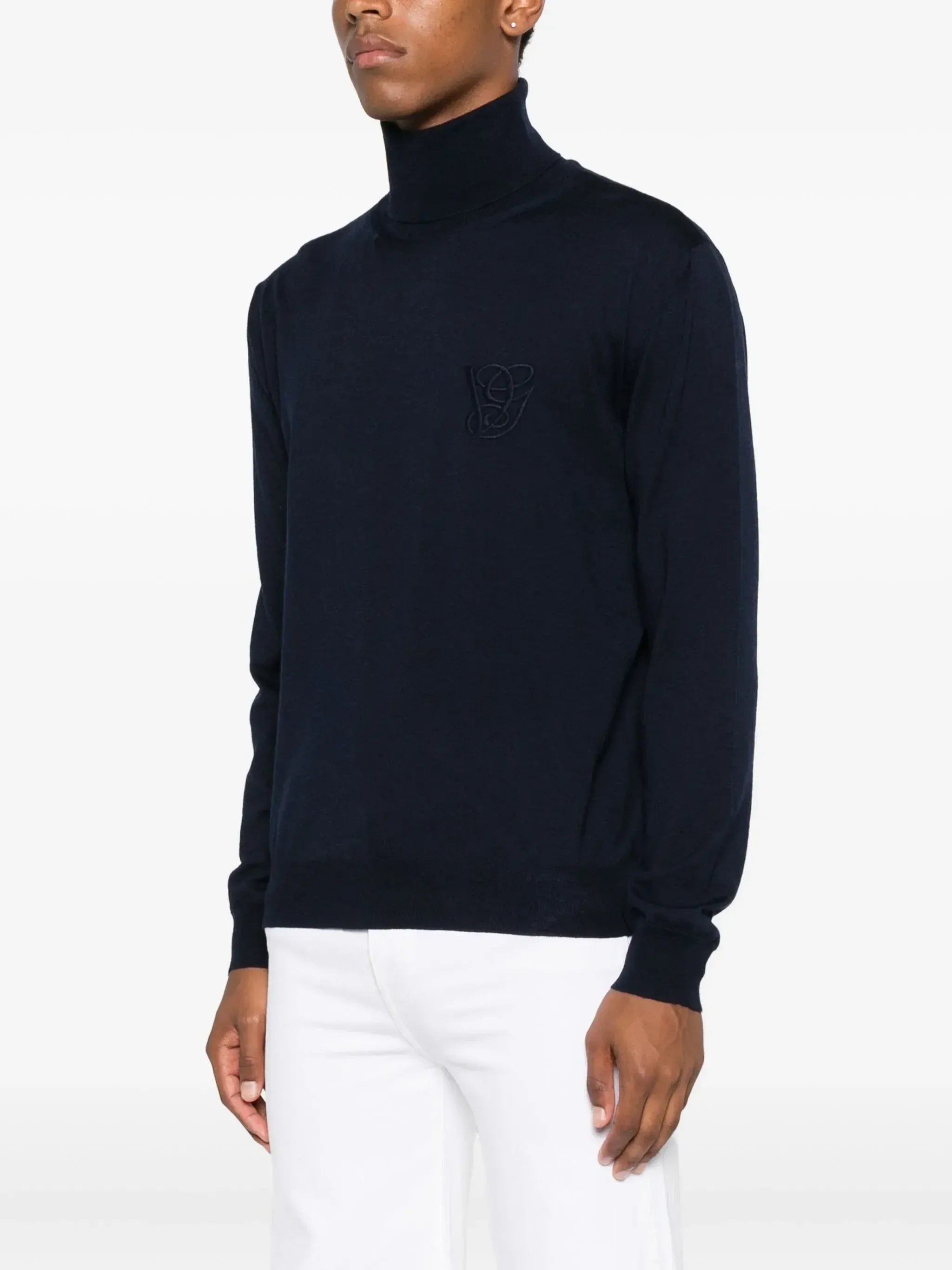 Valentino Logo-Embroidery Turtleneck Sweater