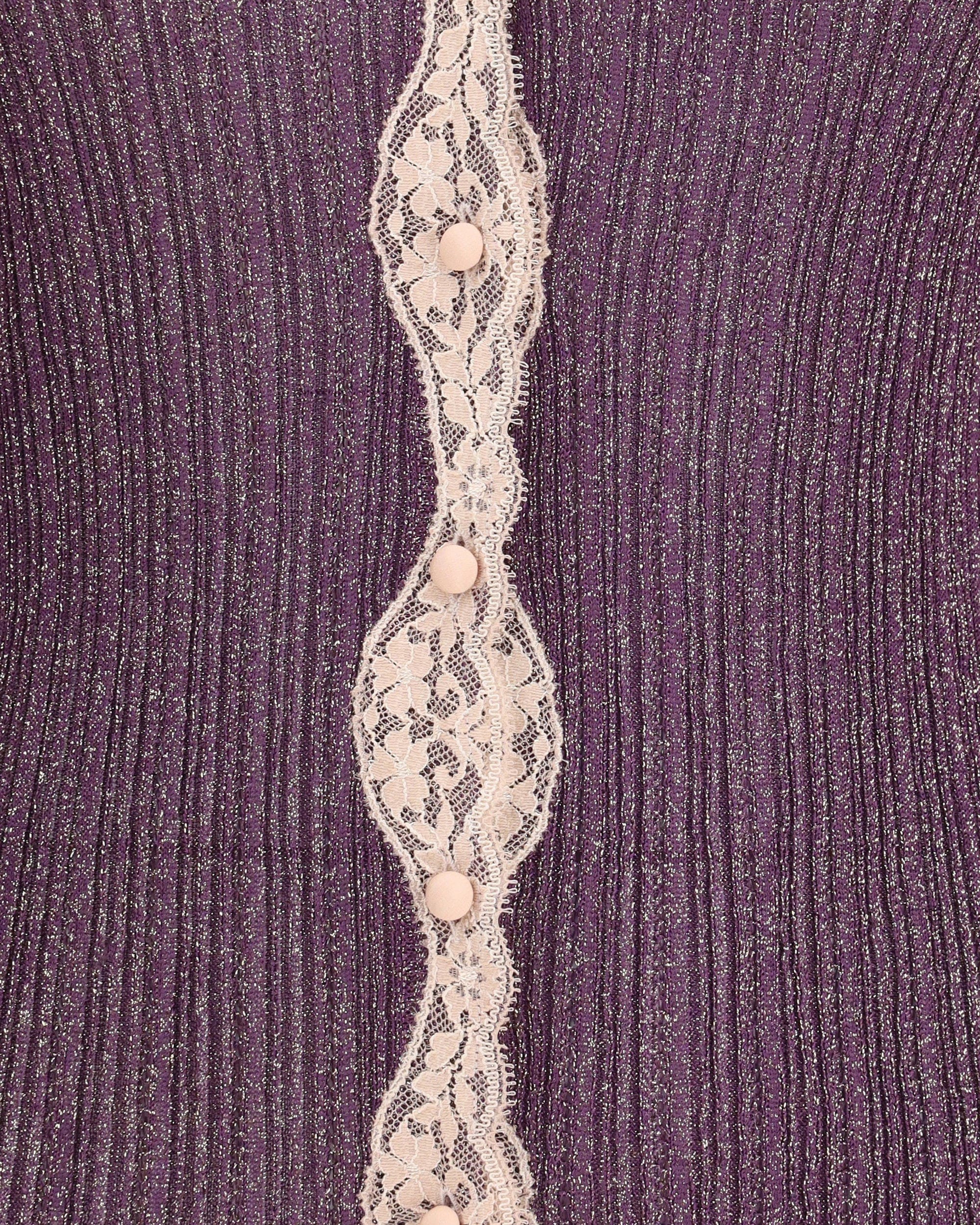 Valentino Lurex Knit Cardigan With Lace | Sendegaro RO