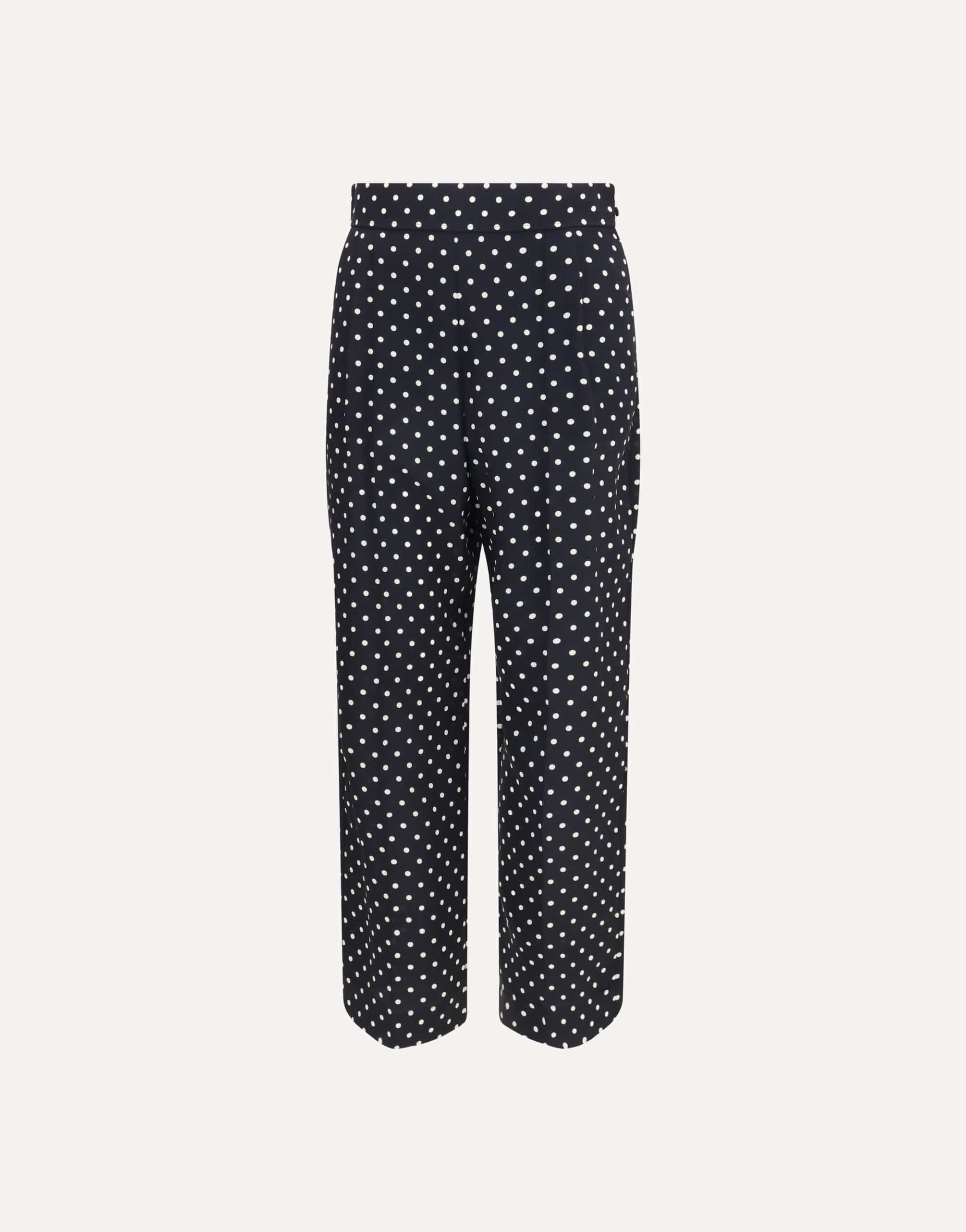 Valentino Valentino Polka-Dot Crêpe De Chine Pants