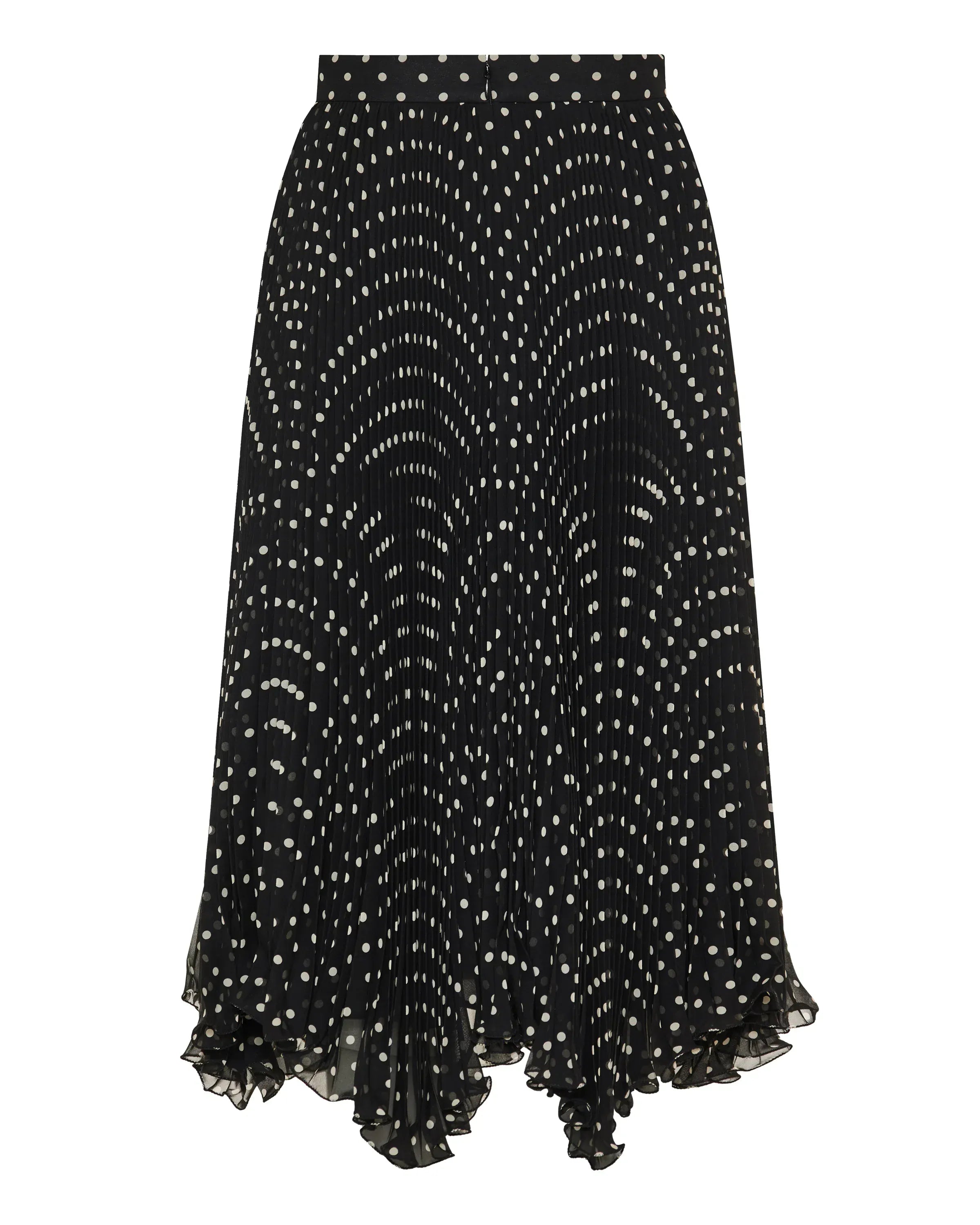 Valentino Polka Dot Grain De Poudre Midi Skirt