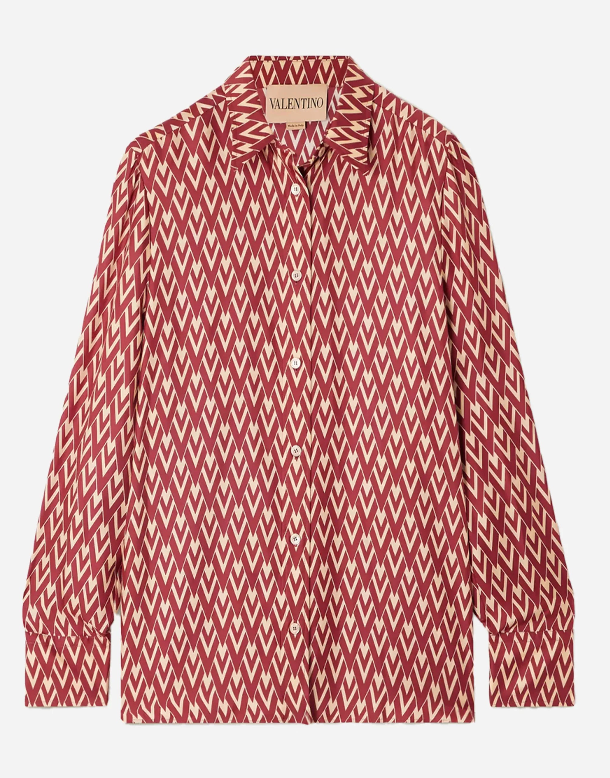 Valentino Printed Silk-Twill Shirt