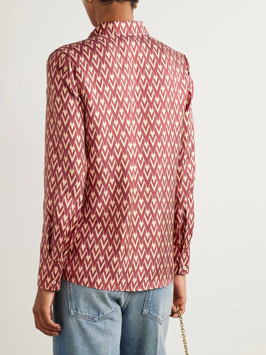 Valentino Printed Silk-Twill Shirt