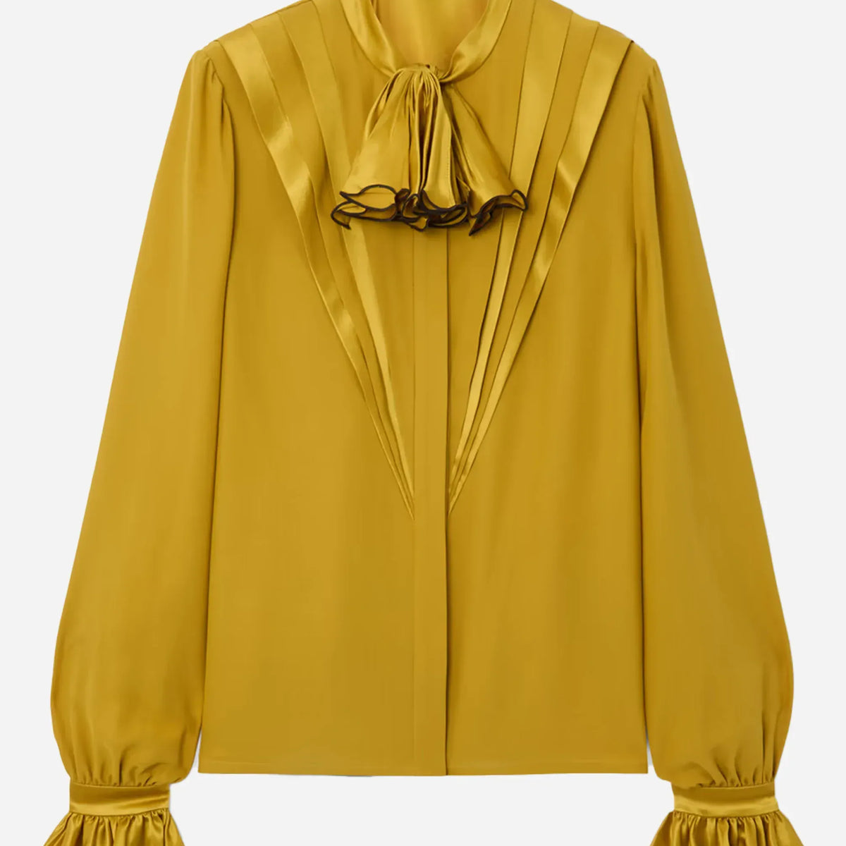 難あり！VALENTINO シルクリボンブラウス 長袖　38 Valentino フリル プリーツ シルク ブラウス | Sendegaro JP