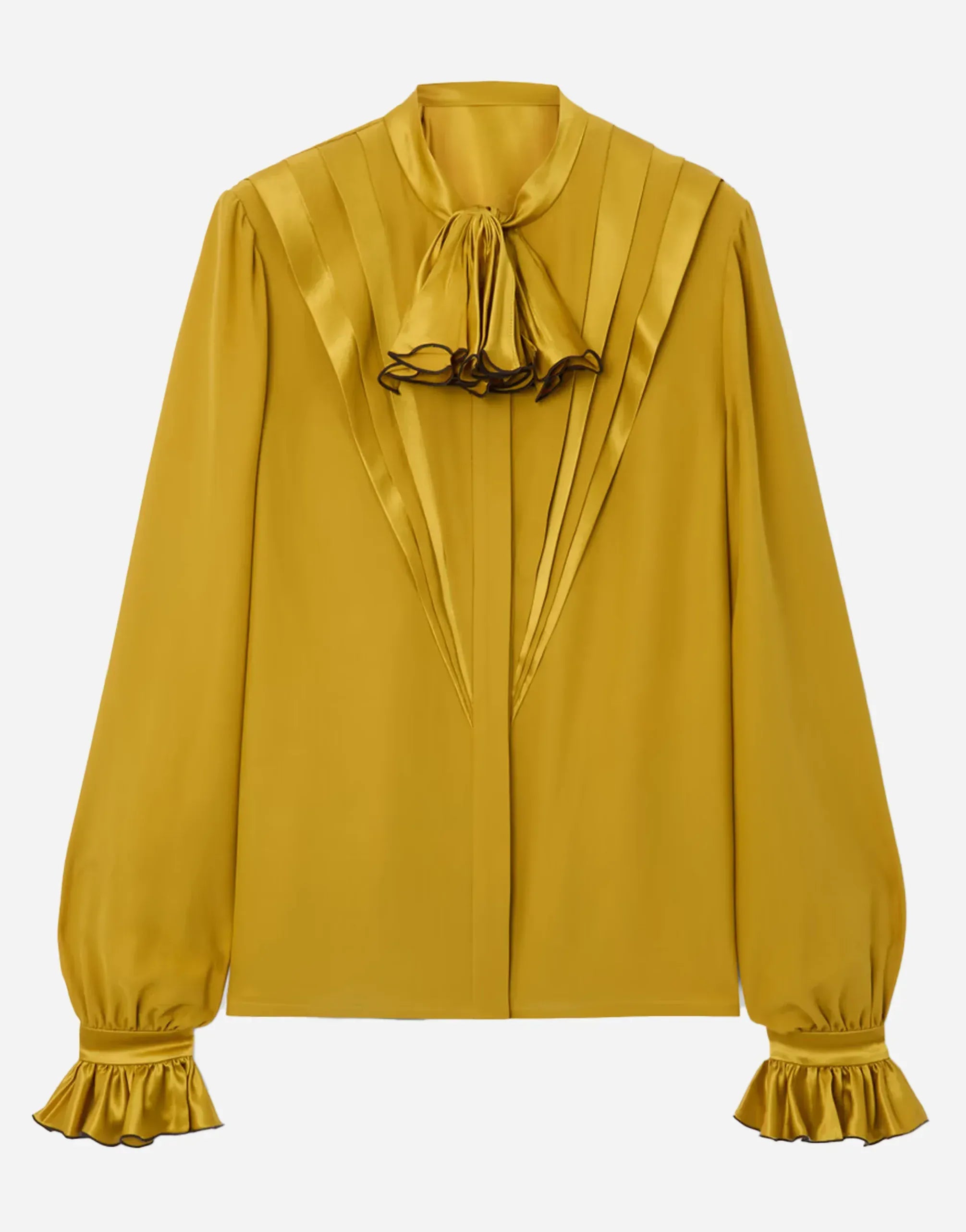 Valentino Ruffle Pleated Silk Blouse