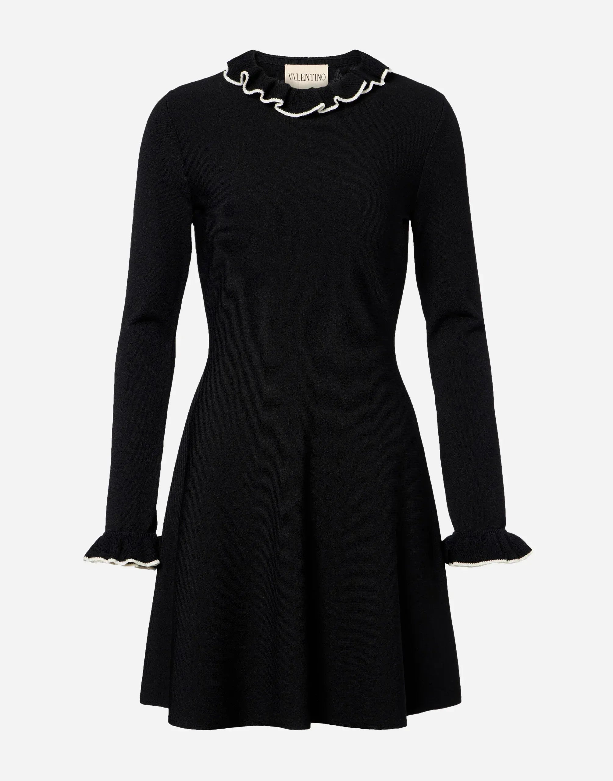 Valentino Ruffled-Collar Mini Dress