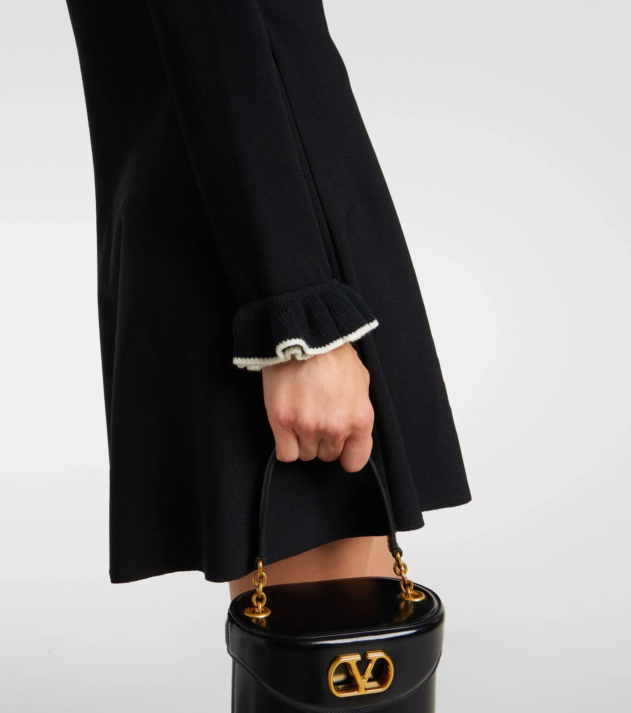 Valentino Ruffled-Collar Mini Dress