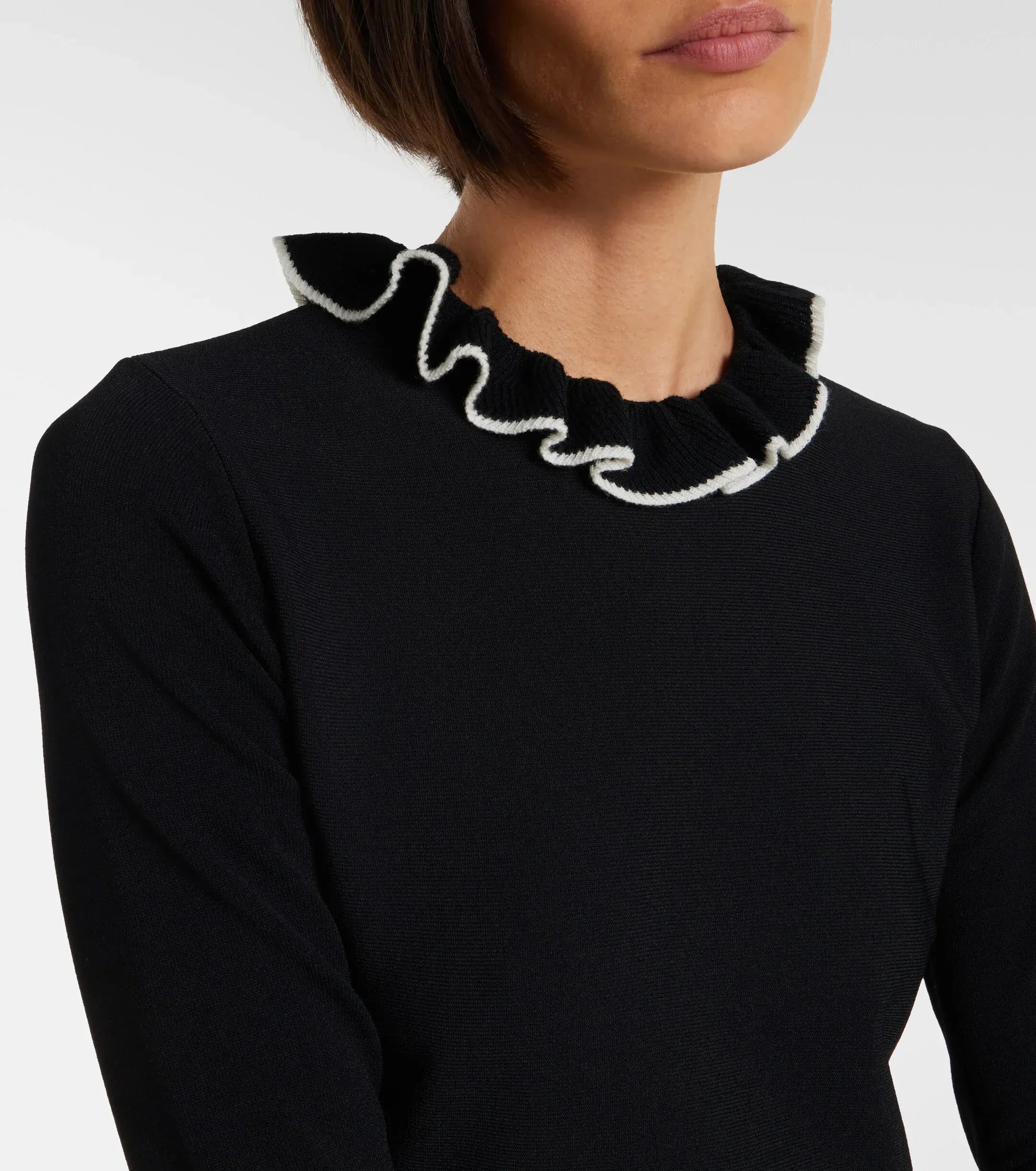 Valentino Ruffled-Collar Mini Dress