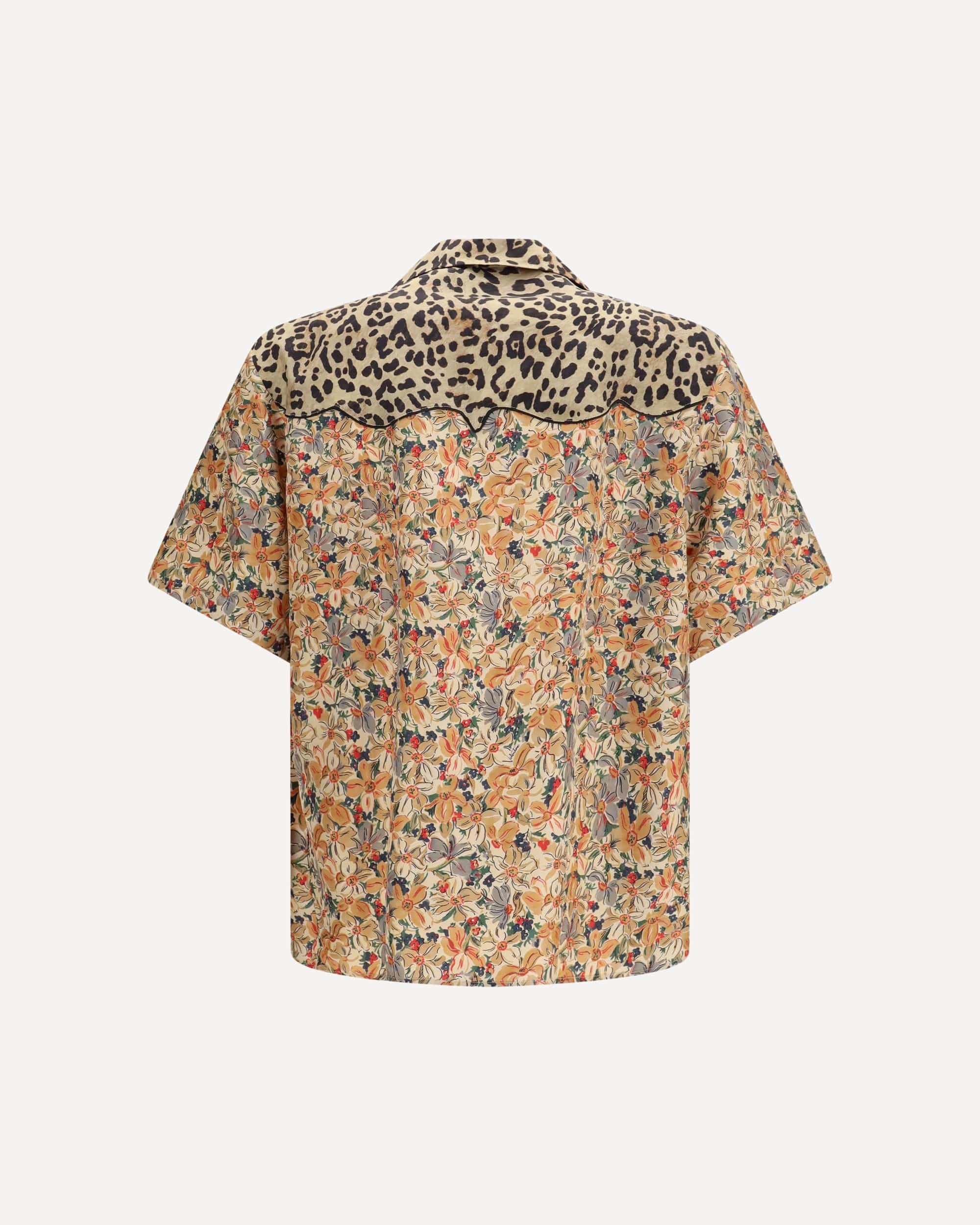 Valentino Valentino Short-Sleeve Floral Leopard Print Shirt