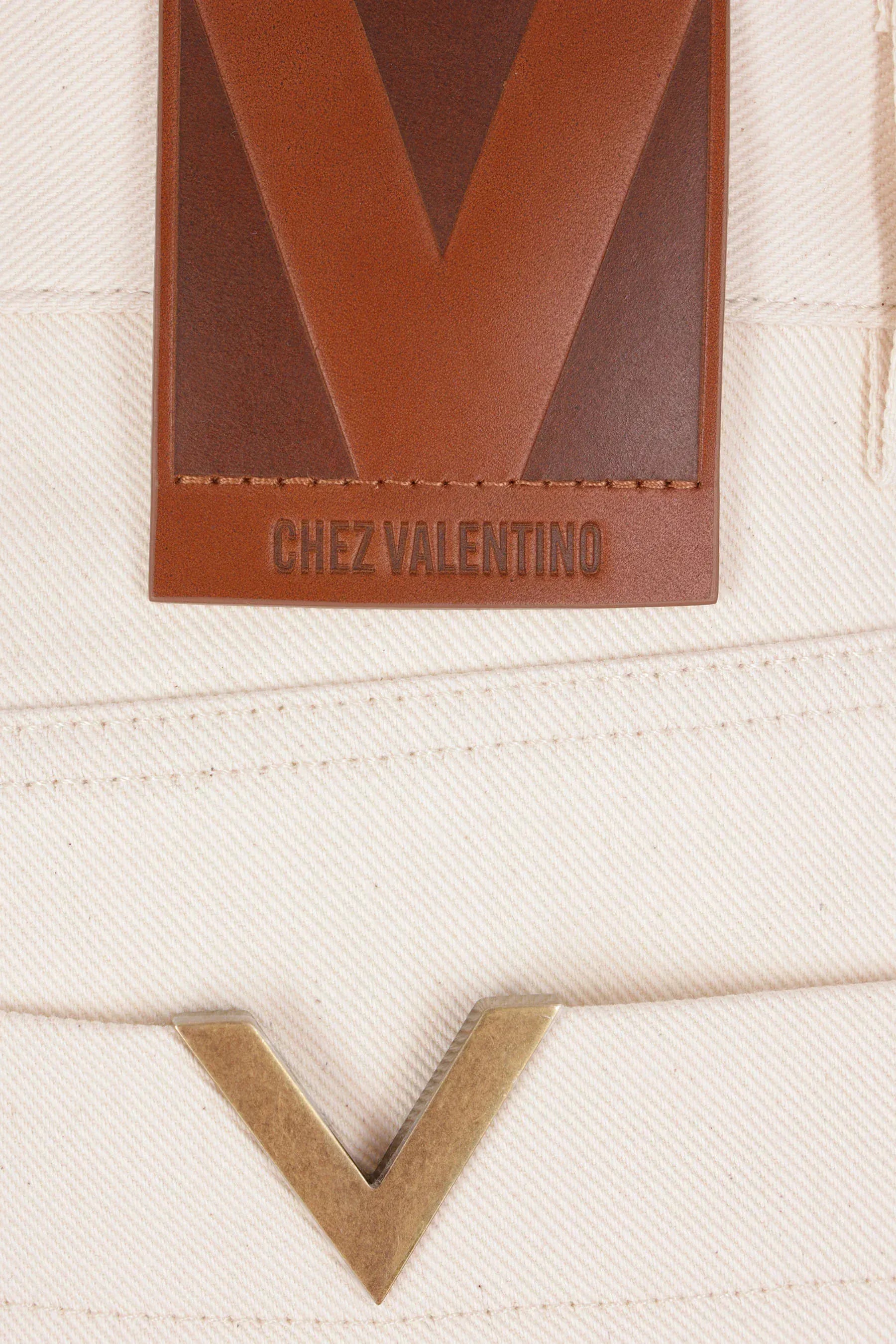 Valentino V Gold Detail Denim Flare Jeans