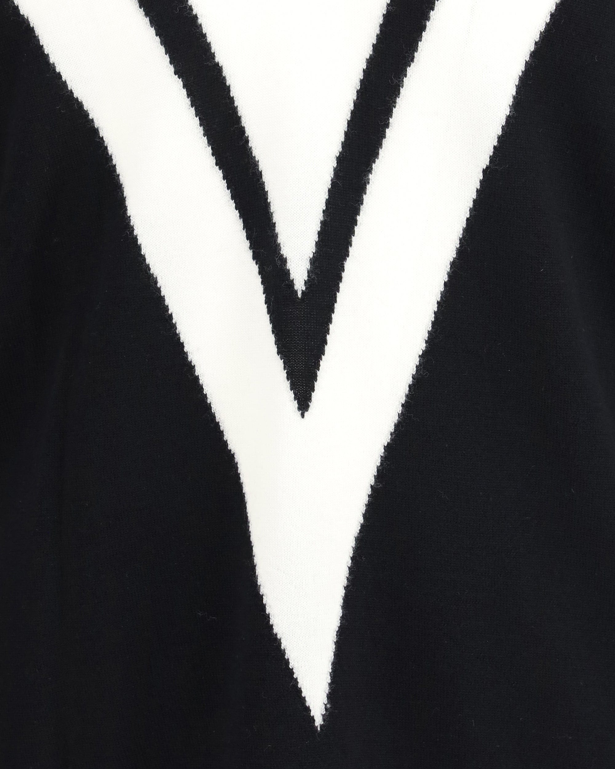 Valentino Virgin Wool Intarsia V Detail Sweater
