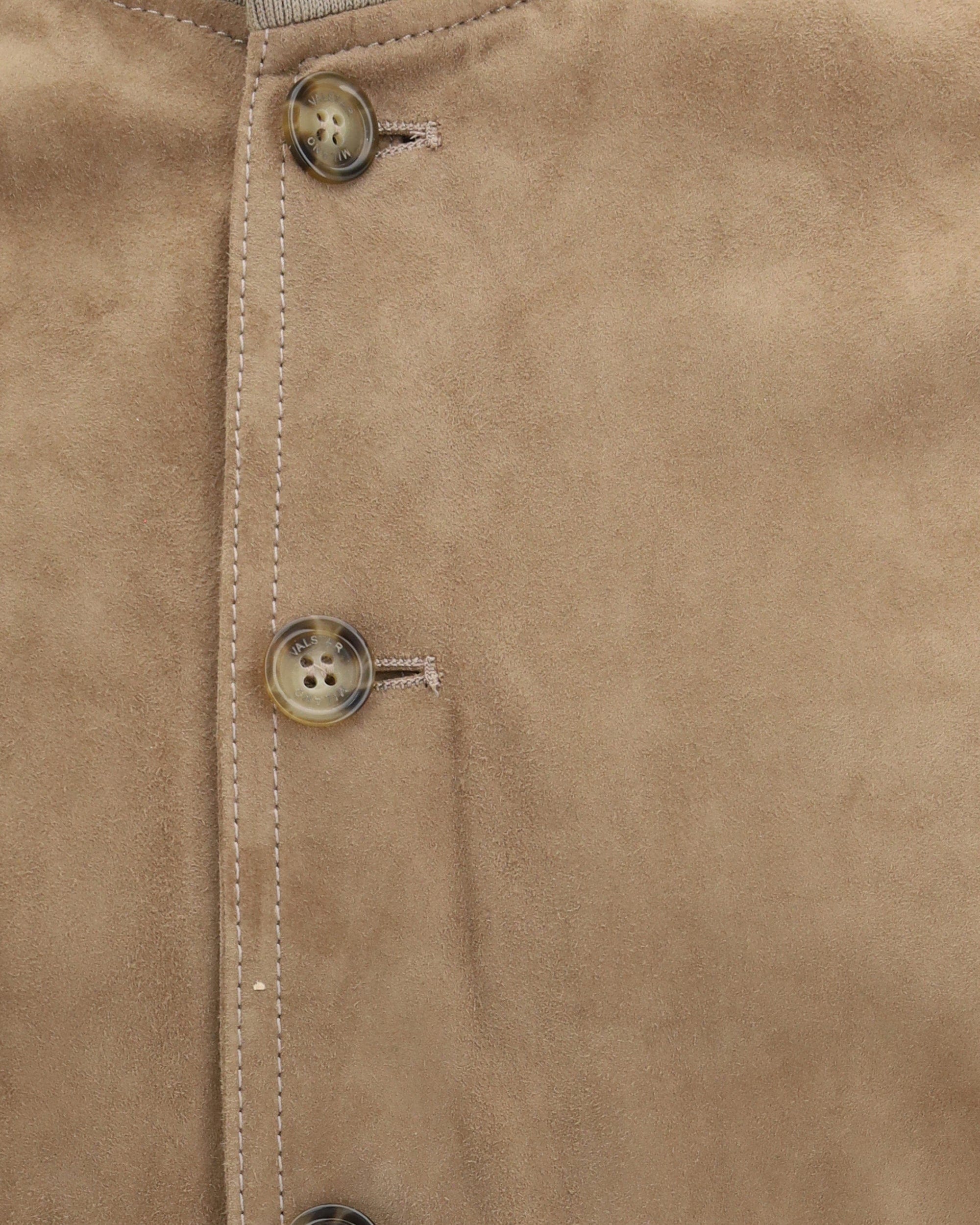 Valstar Suede Leather Jacket With Ribbed Cuffs