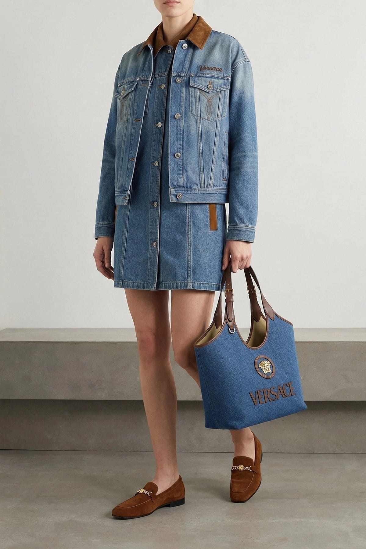 Versace A-lijn denim mini-jurk - alternate view
