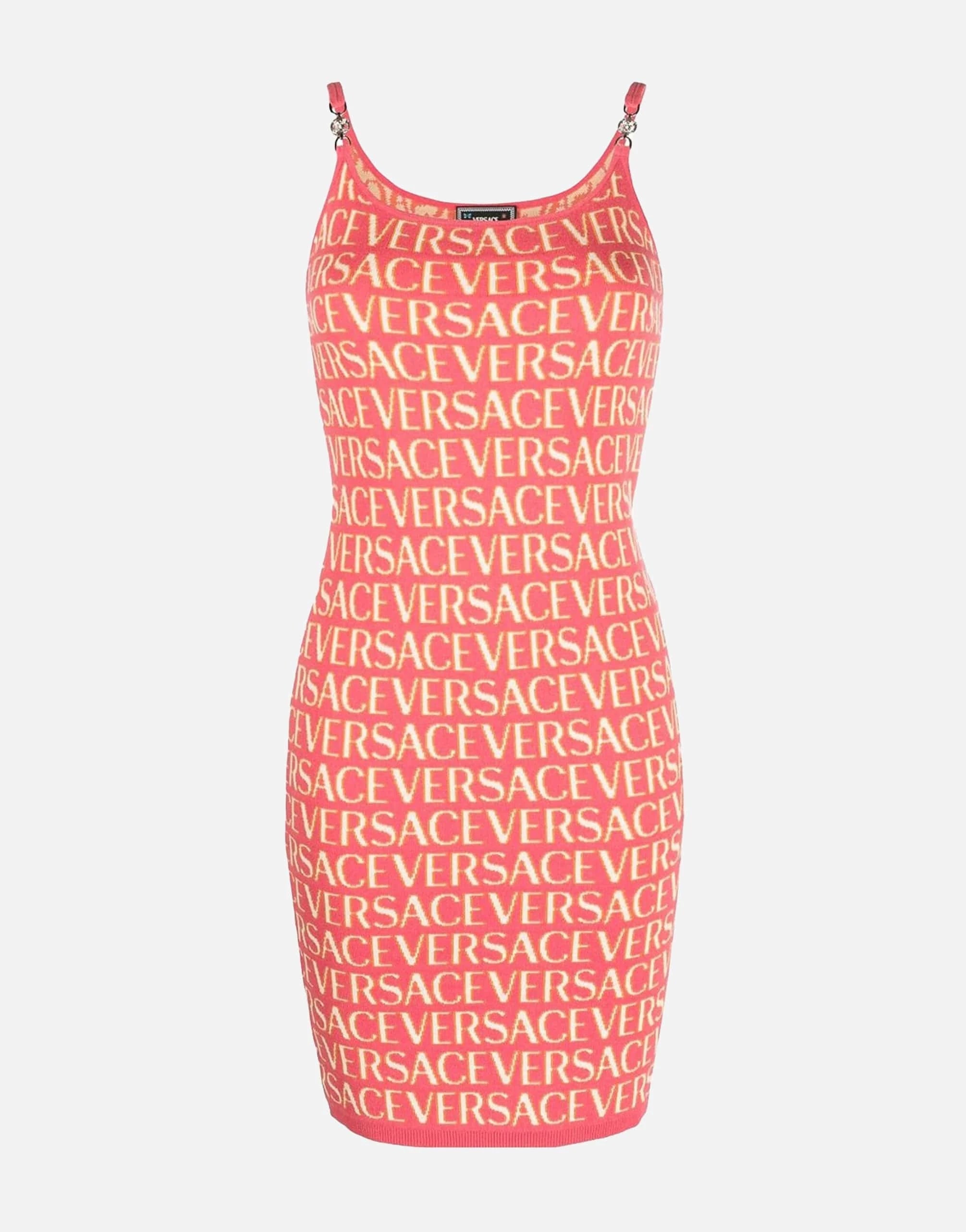 Versace Allover Logo-Print Knitted Dress