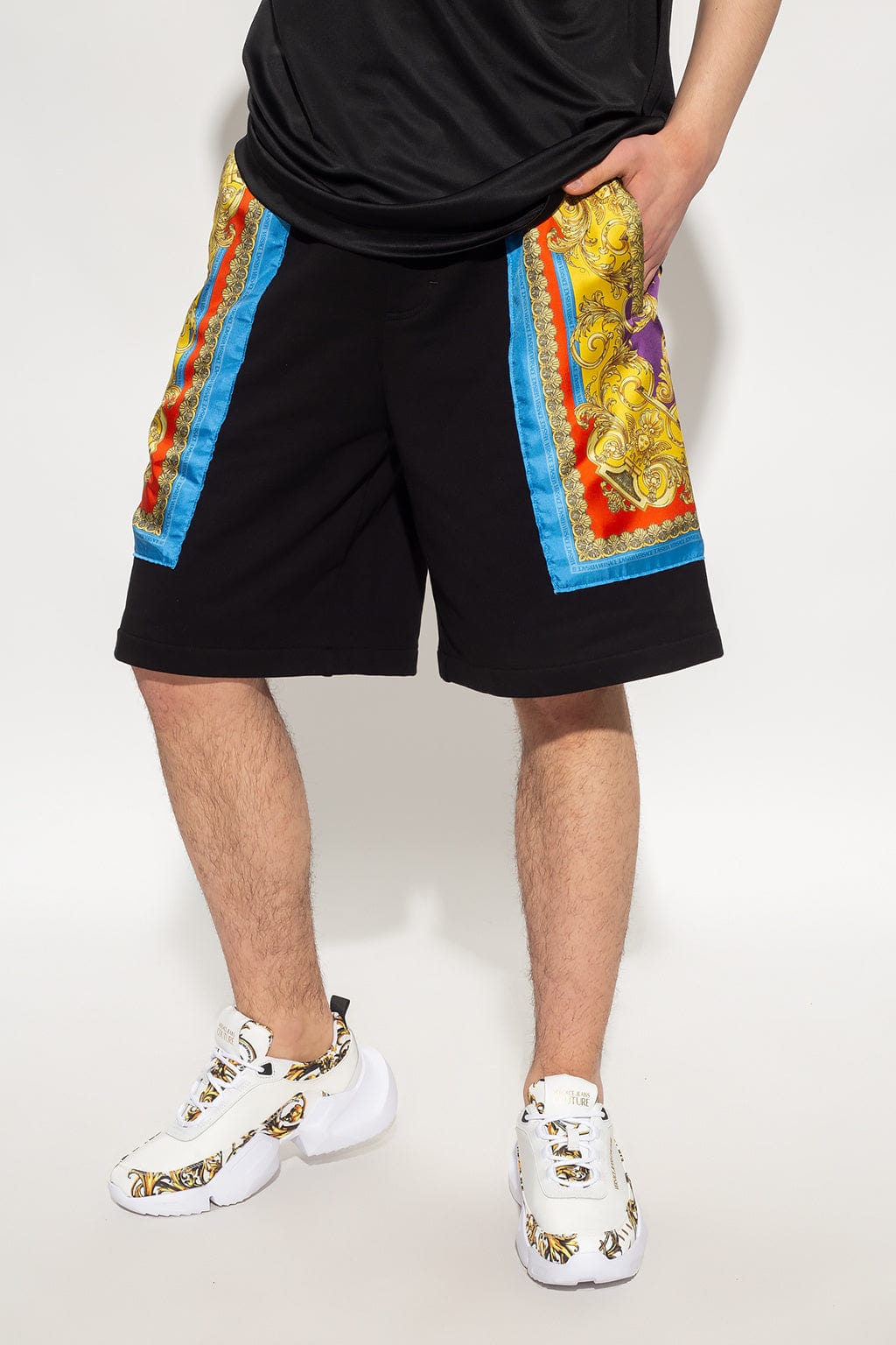 Versace Barocco Goddess Print Shorts