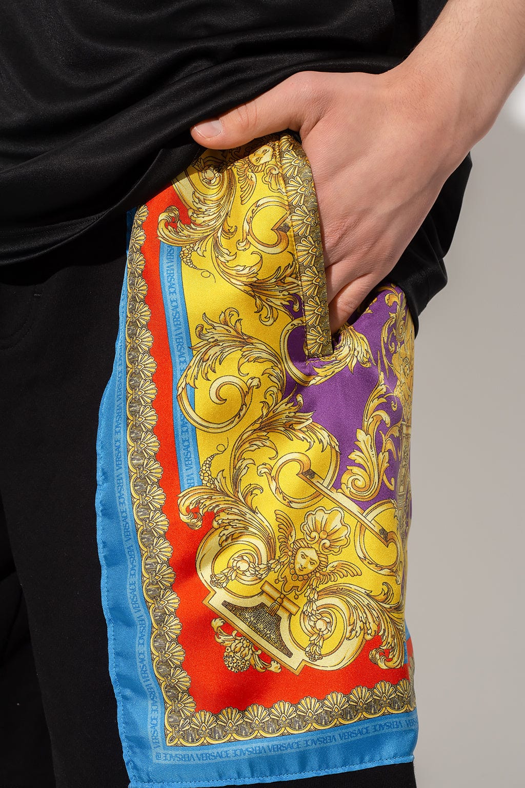 Versace Barocco Goddess Print Shorts