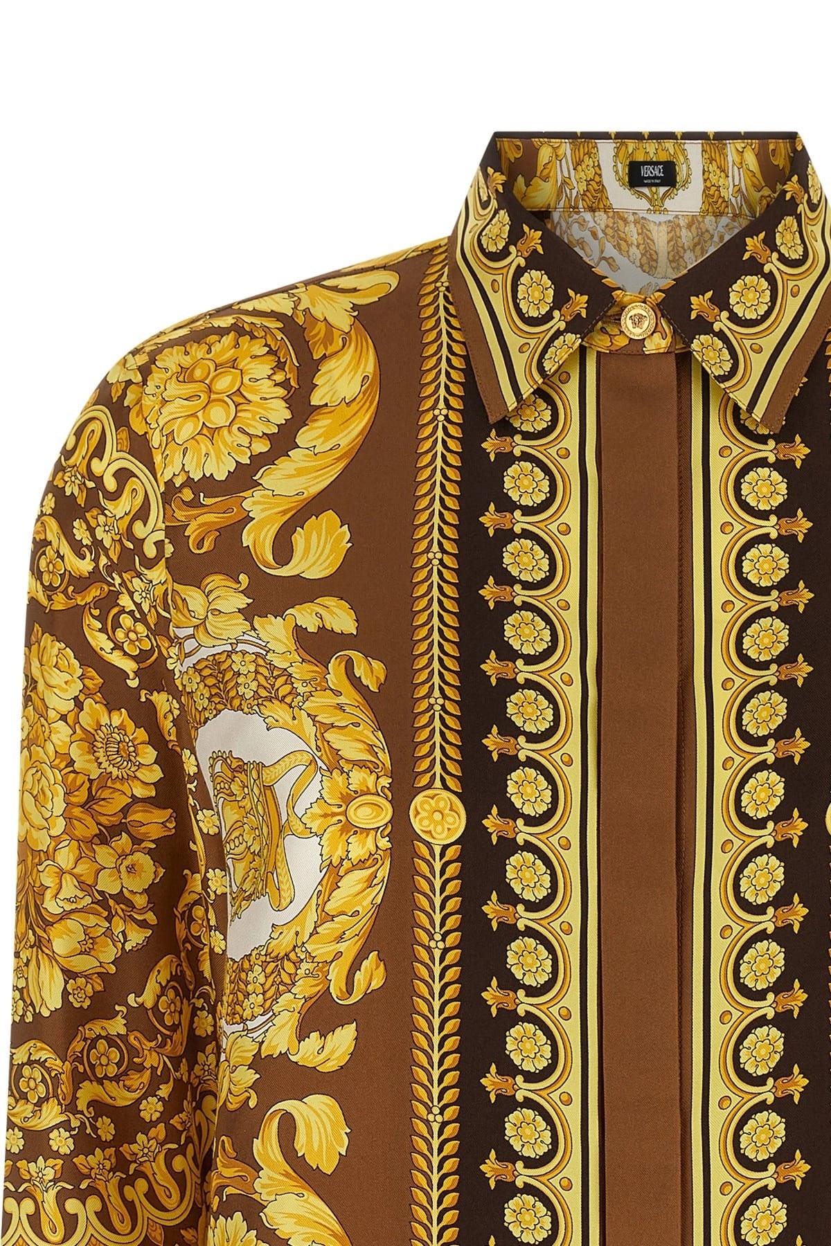 Versace Versace Barocco Print Silk Twill Shirt