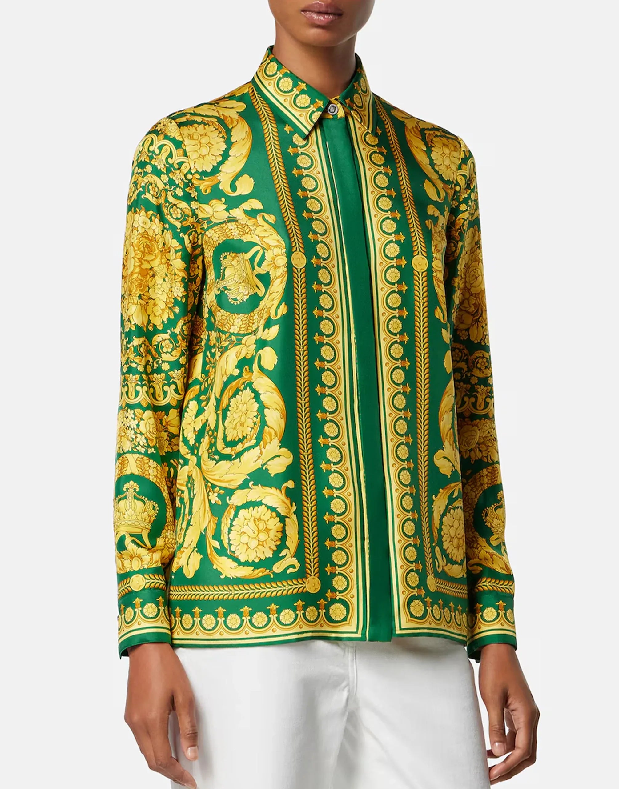 Versace Barocco Printed Silk Shirt