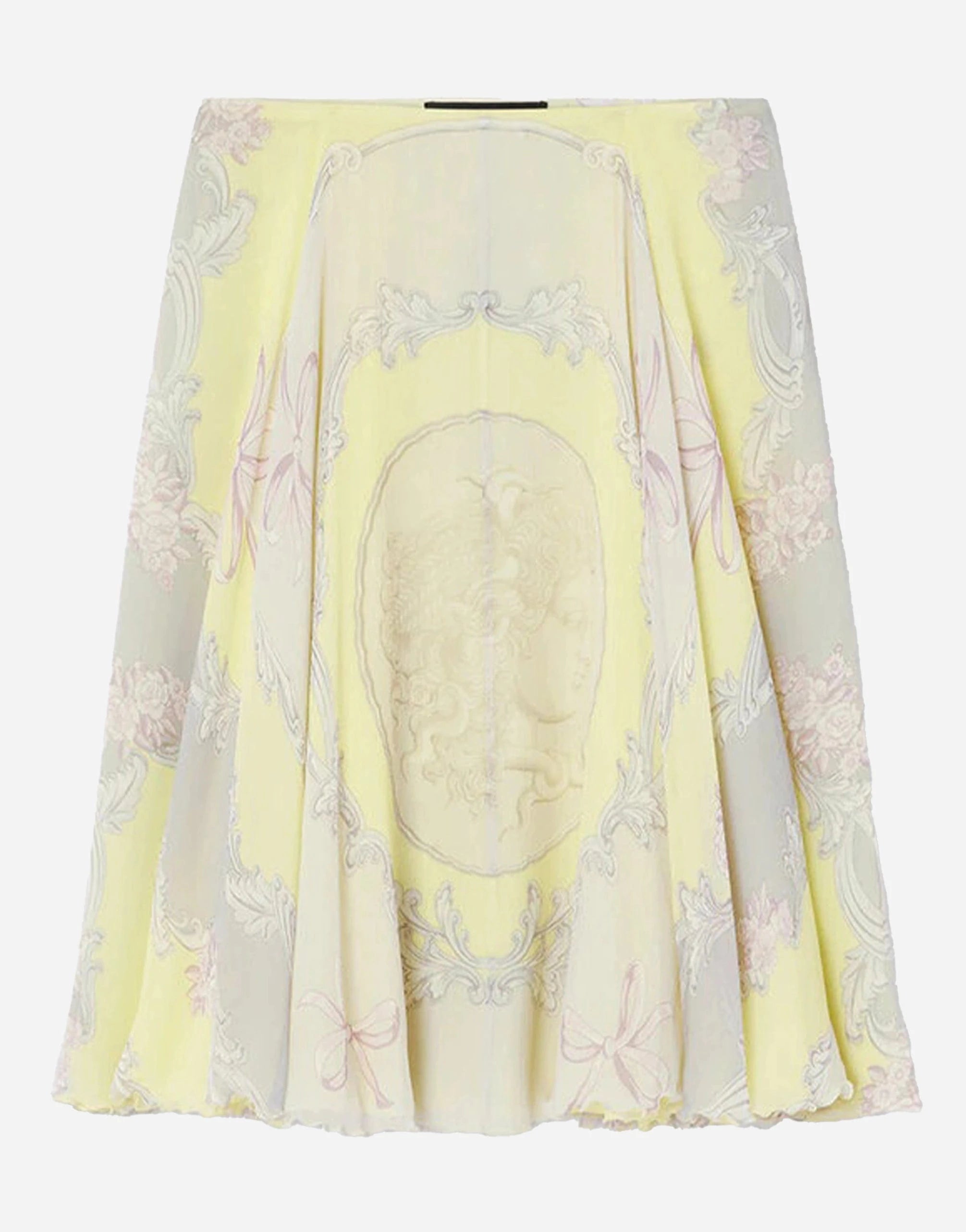 Versace Cameo Silk Crêpe Flowy Midi Skirt