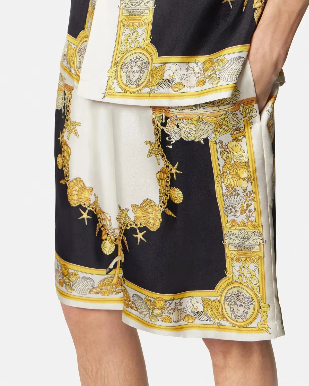 Versace Coral Theatre Silk Shorts