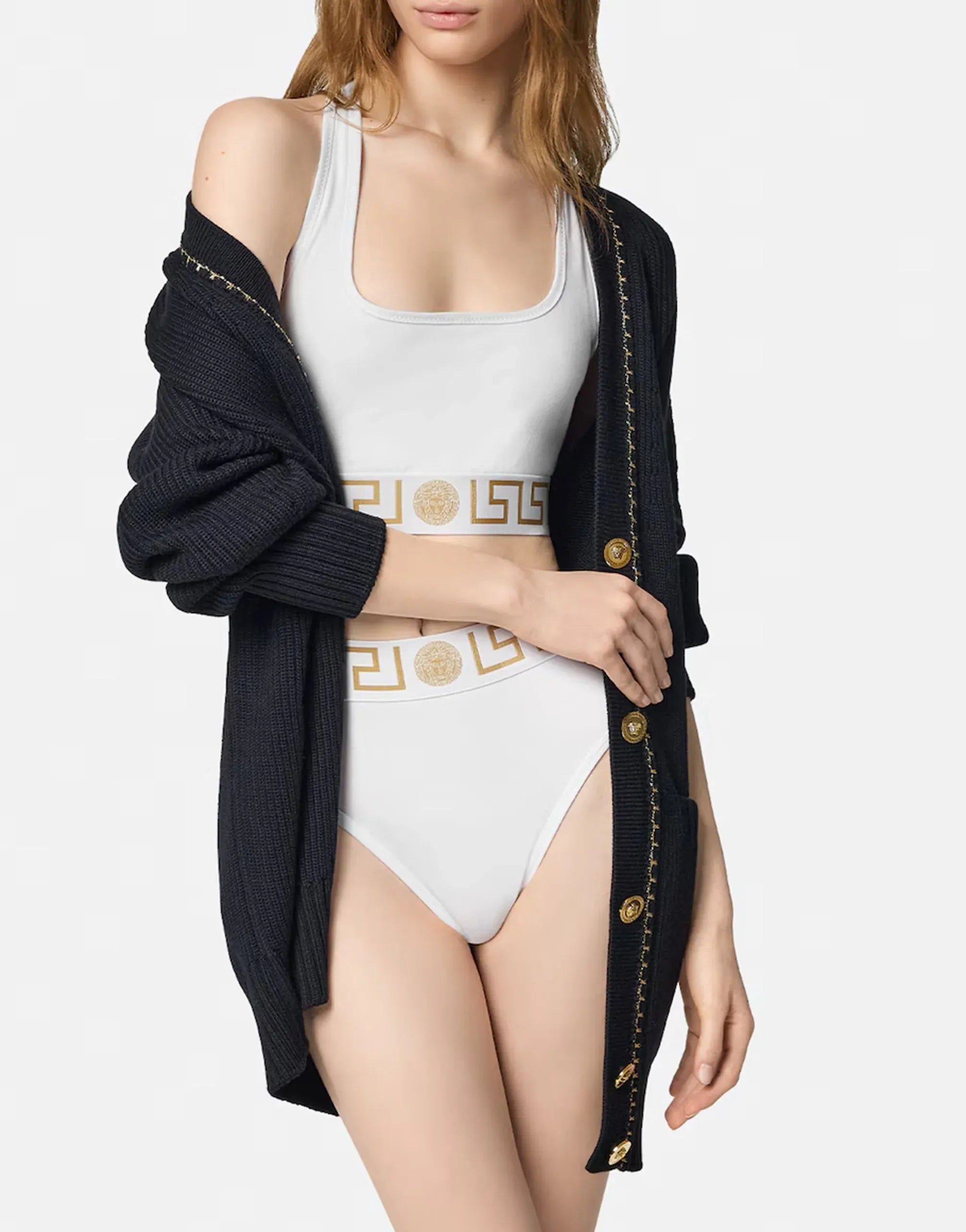 Versace Cotton-Jersey Scoop Bralette - alternate view