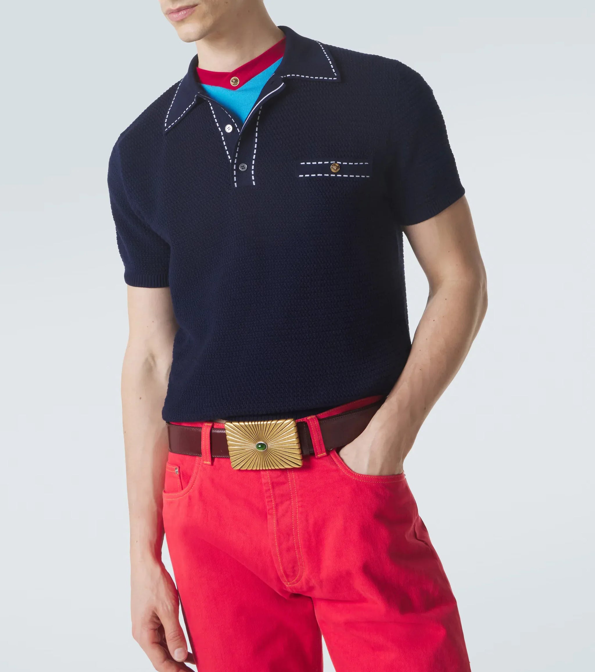 Versace コットンニットポロ | Sendegaro JP