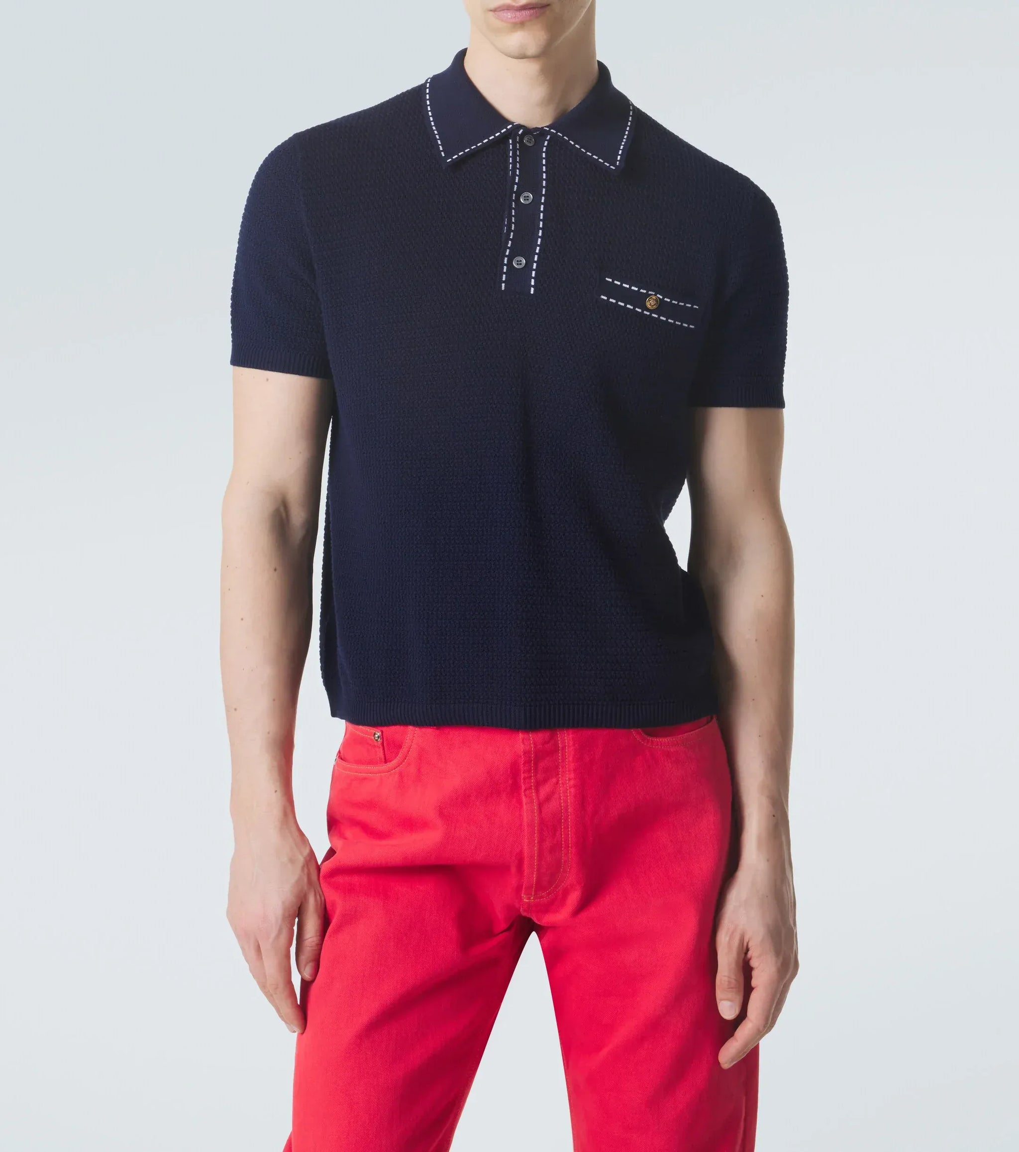 Versace コットンニットポロ | Sendegaro JP