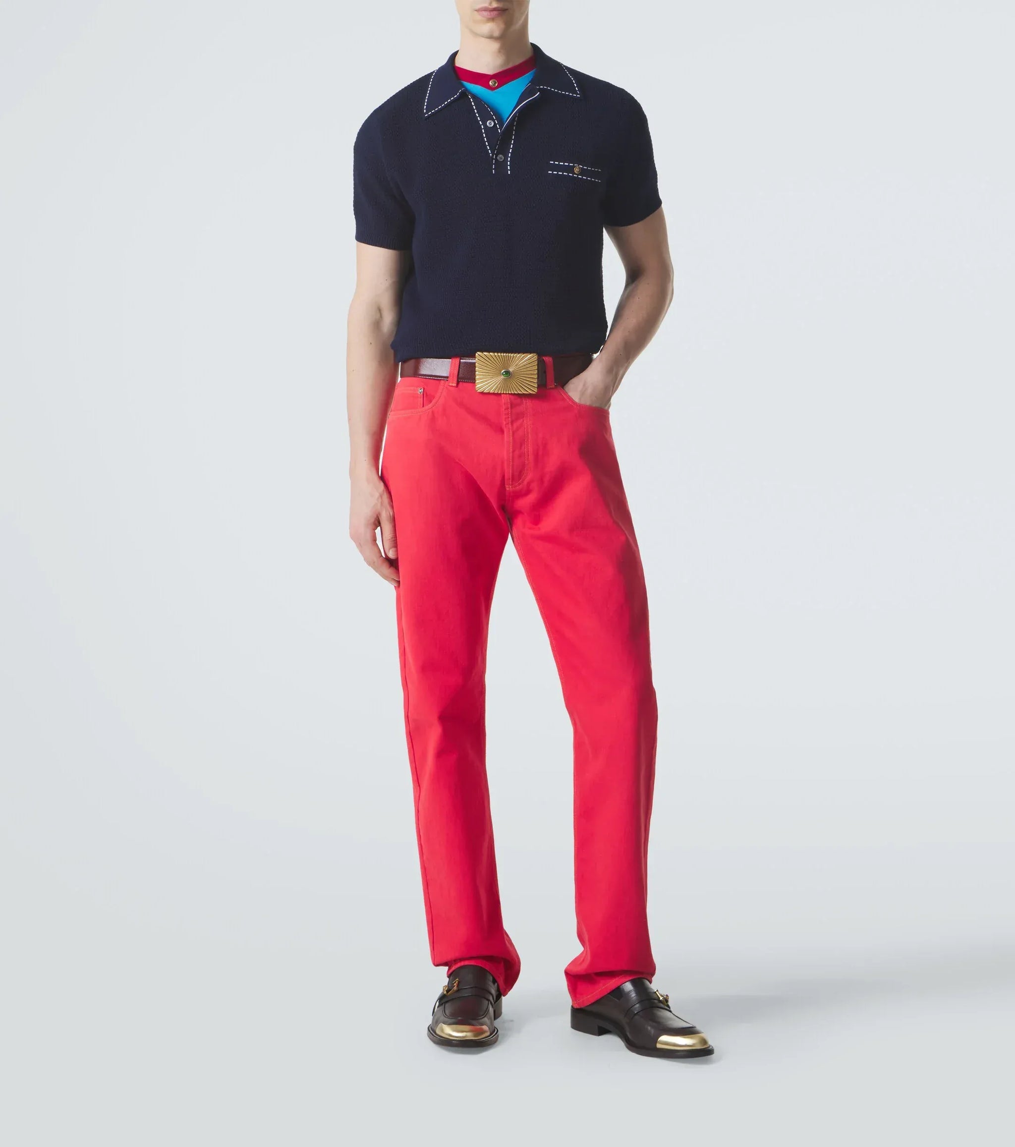Versace コットンニットポロ | Sendegaro JP
