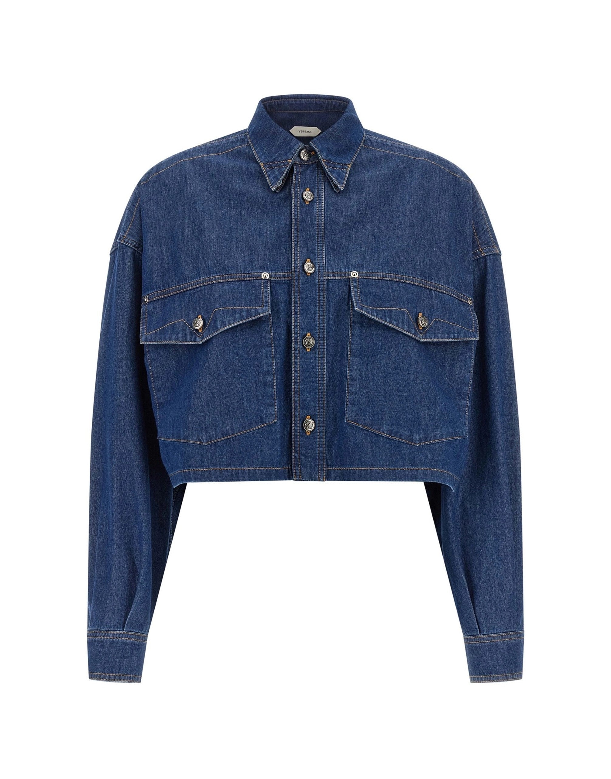 Versace Cropped Denim Shirt